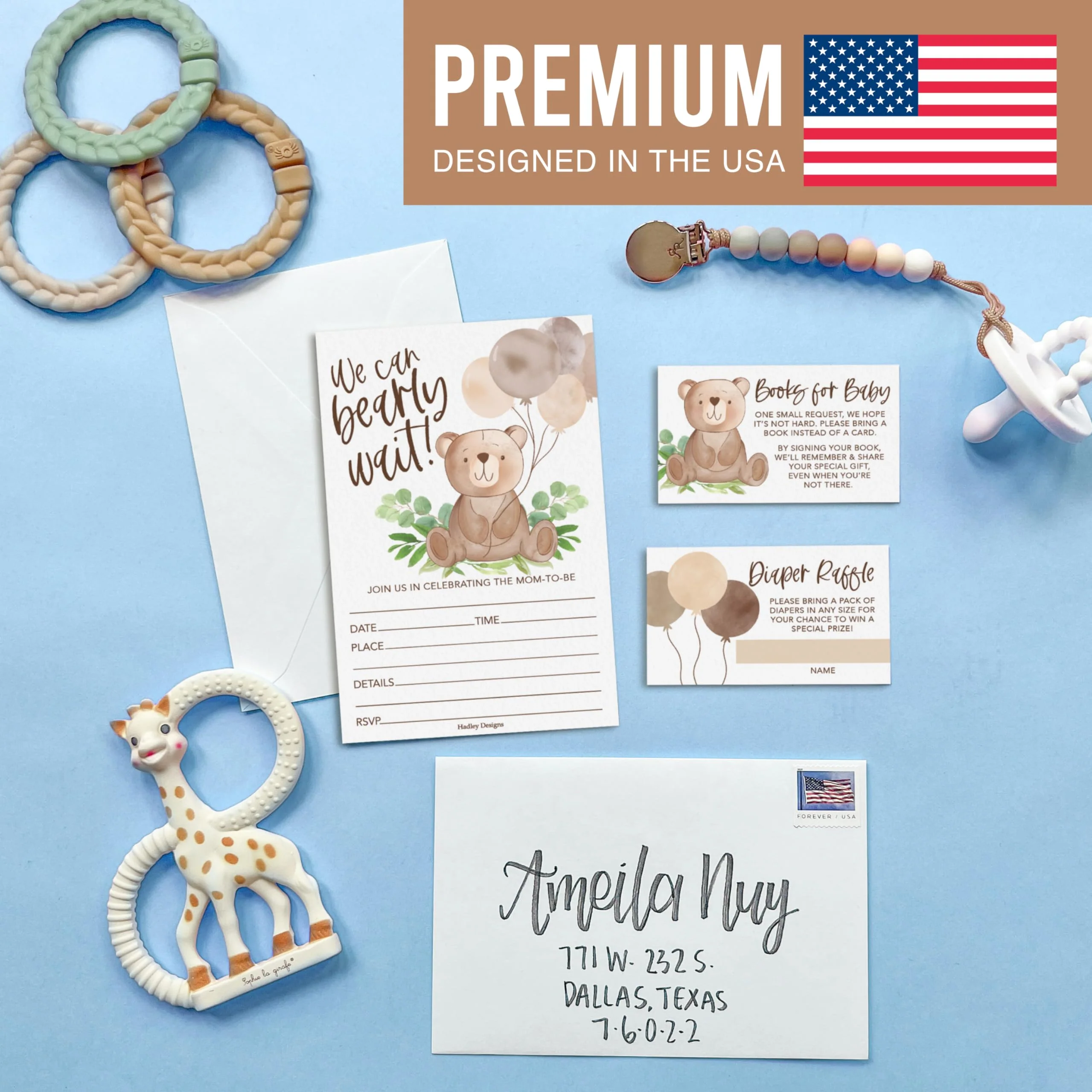 40 Baby Shower Invitations for Boy – Includes Diaper Raffle, Book Request Cards & Envelopes – Complete Set - Image 3