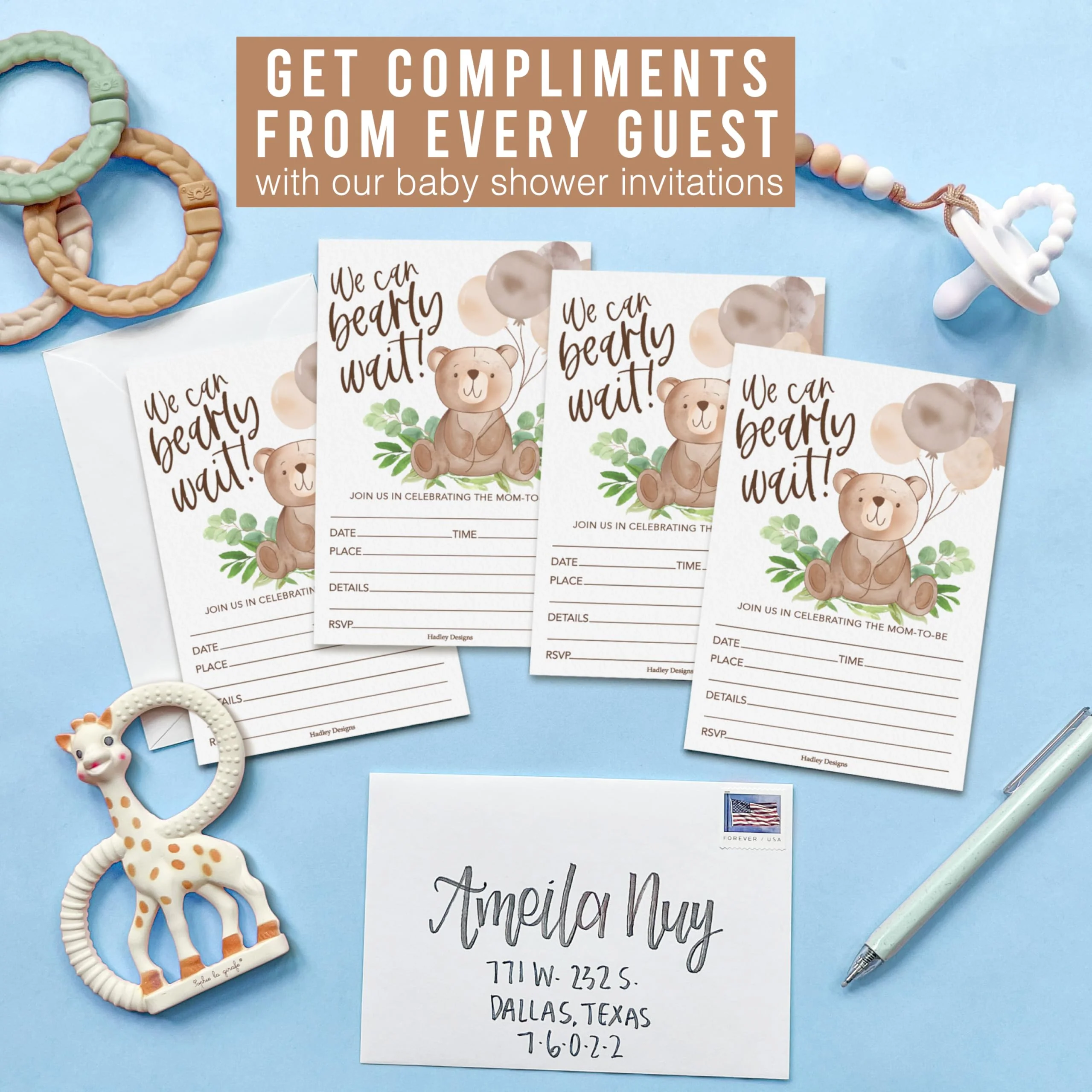 40 Baby Shower Invitations for Boy – Includes Diaper Raffle, Book Request Cards & Envelopes – Complete Set - Image 8