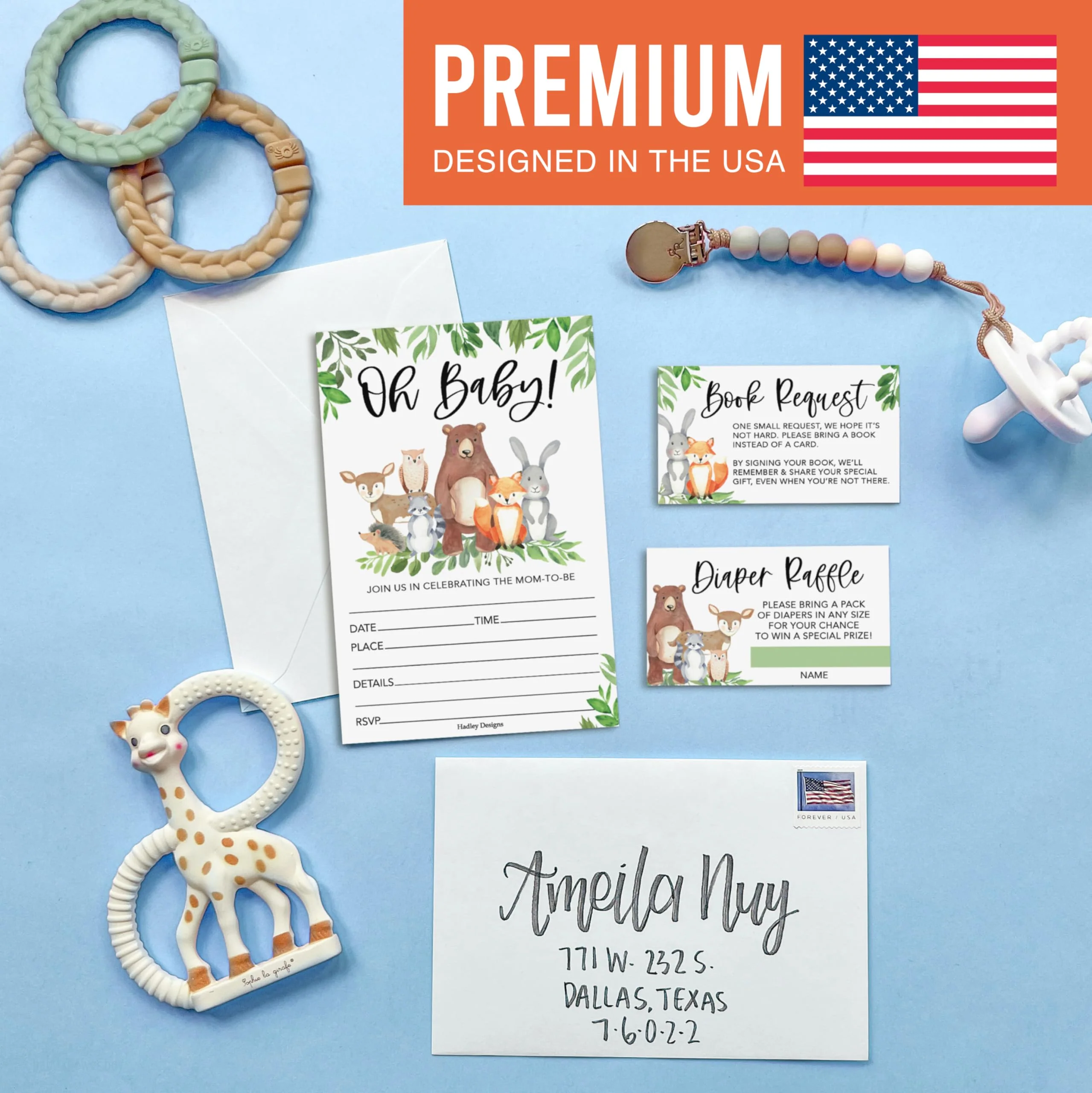 40 Baby Shower Invitations for Boy – Includes Diaper Raffle, Book Request Cards & Envelopes – Complete Set - Image 3