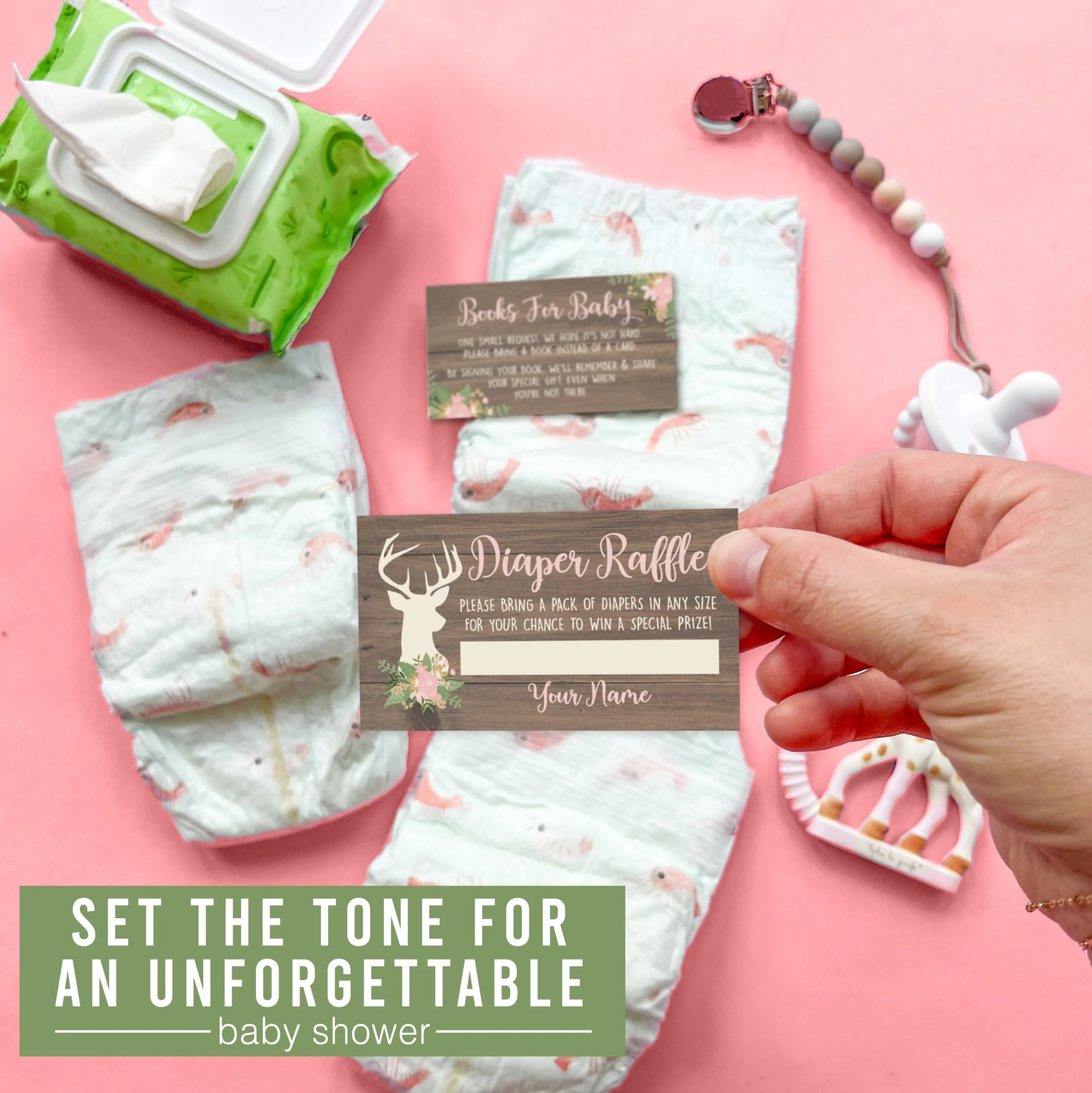 40 Baby Shower Invitations for Boy – Includes Diaper Raffle, Book Request Cards & Envelopes – Complete Set - Image 4