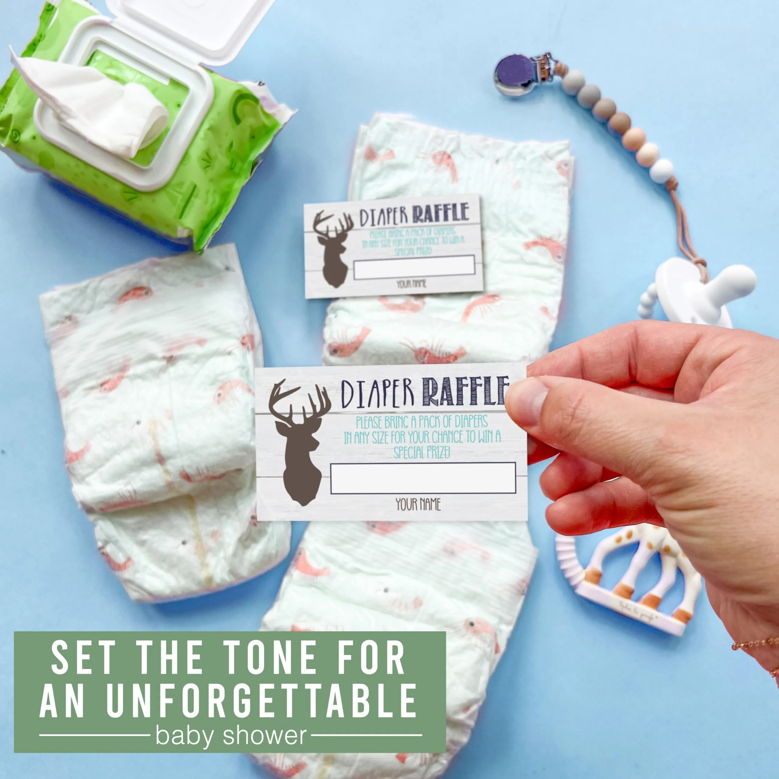 40 Baby Shower Invitations for Boy – Includes Diaper Raffle, Book Request Cards & Envelopes – Complete Set - Image 4