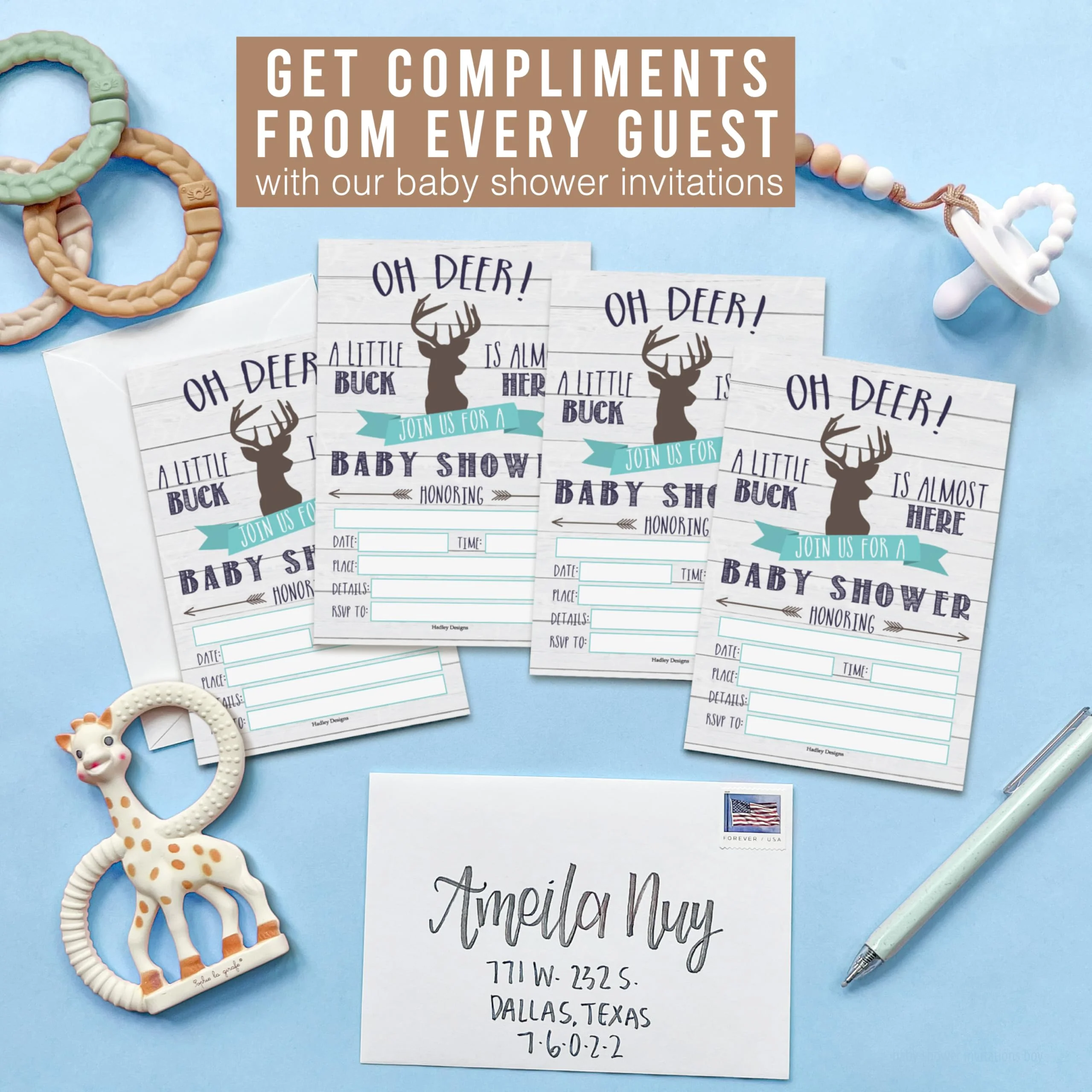 40 Baby Shower Invitations for Boy – Includes Diaper Raffle, Book Request Cards & Envelopes – Complete Set - Image 8