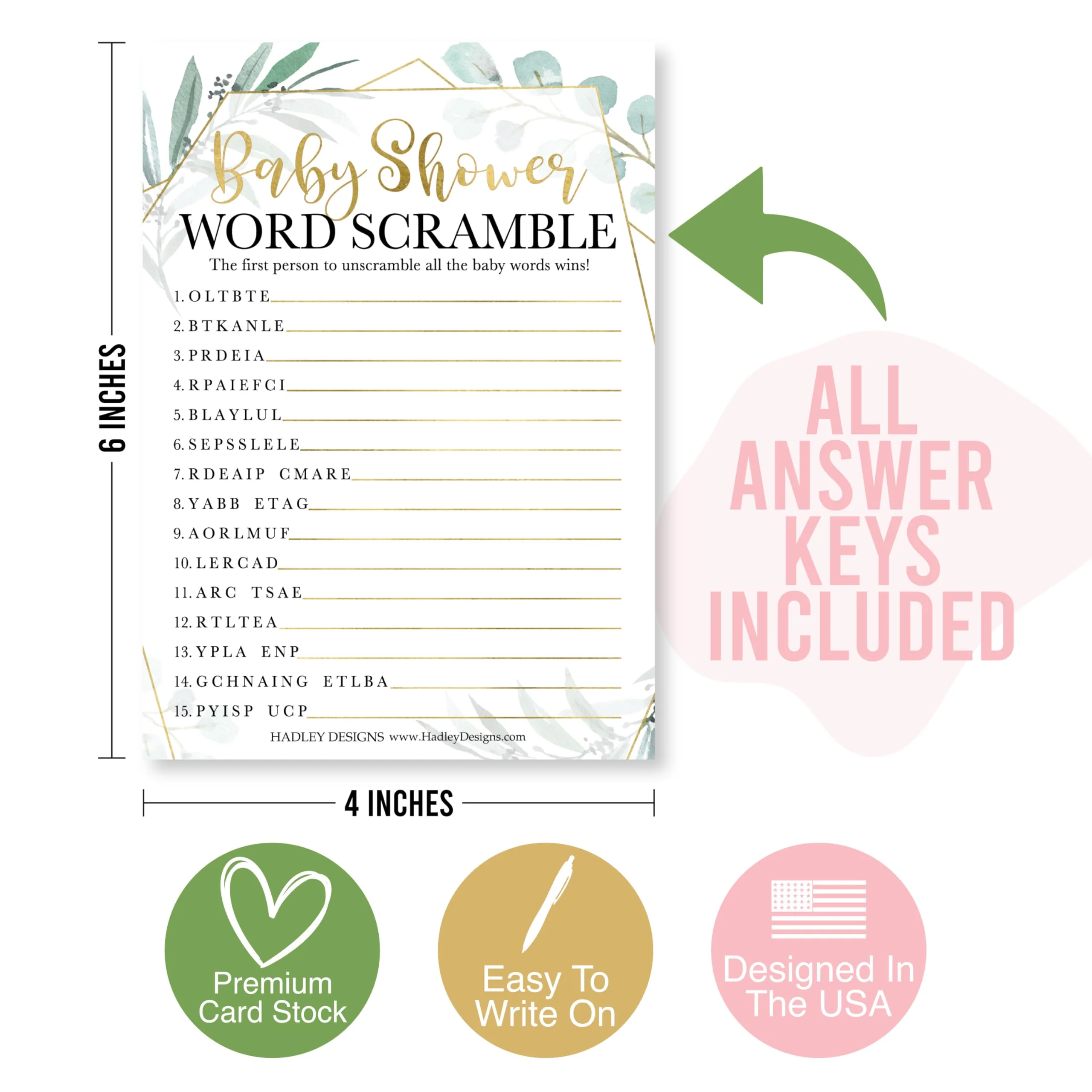 50 Baby Shower Games for Guests – Predictions & Advice Cards, Word Scramble – Different Themes for Boys & Girls - Image 5