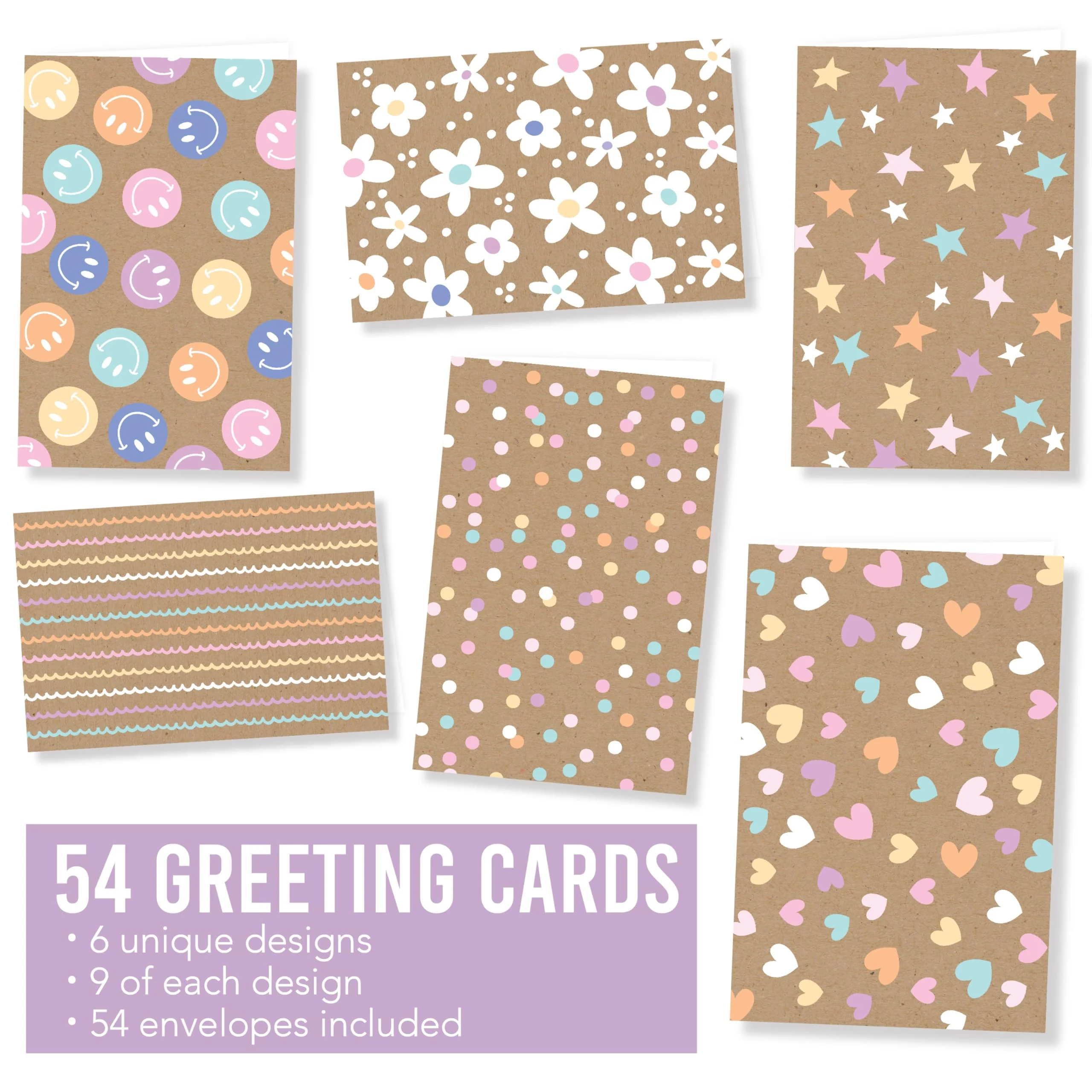 54 Blank Notecards with Envelopes – Bulk Stationery Set, Birthday & Thank You Greeting Cards – Blank Cards for All Occasions - Image 3