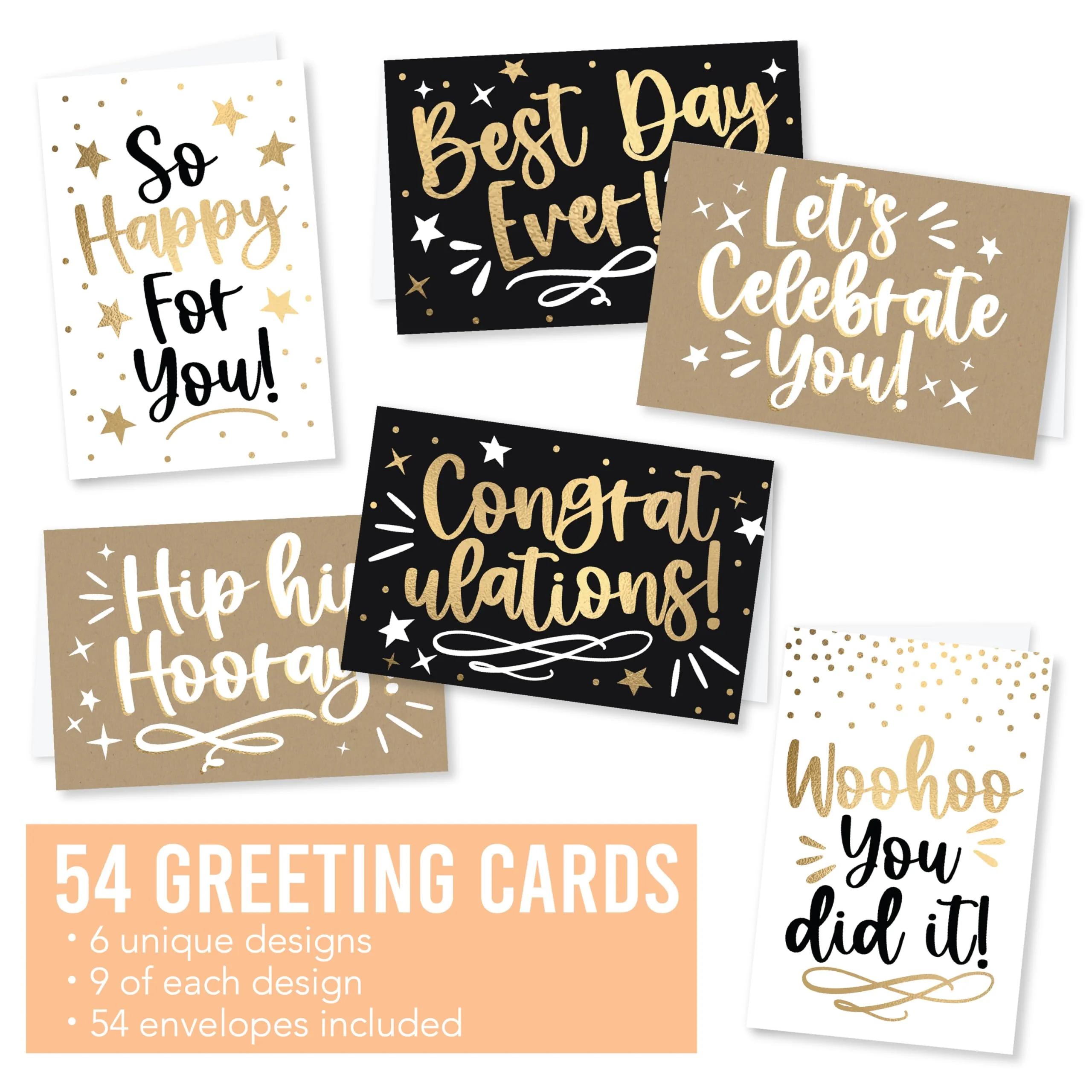 54 Graduation Cards with Envelopes – Congrats Cards for 2026 Grads – Blank Notecards for Kindergarten, Middle School & College - Image 3