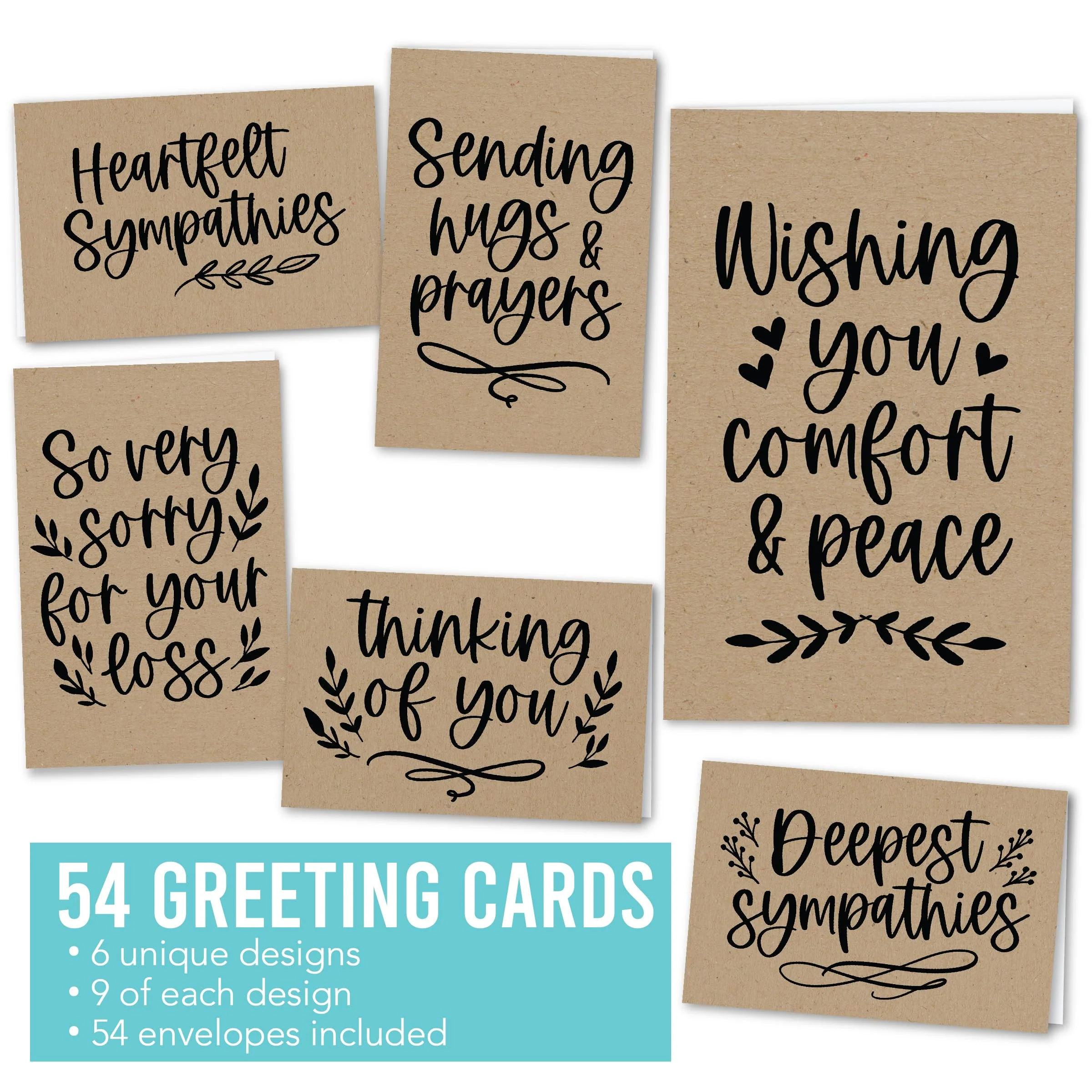 54 Sympathy Cards for Loss – Blank Condolence & 'I'm Sorry for Your Loss' Cards with Envelopes – Heartfelt Bereavement Cards Bulk - Image 3