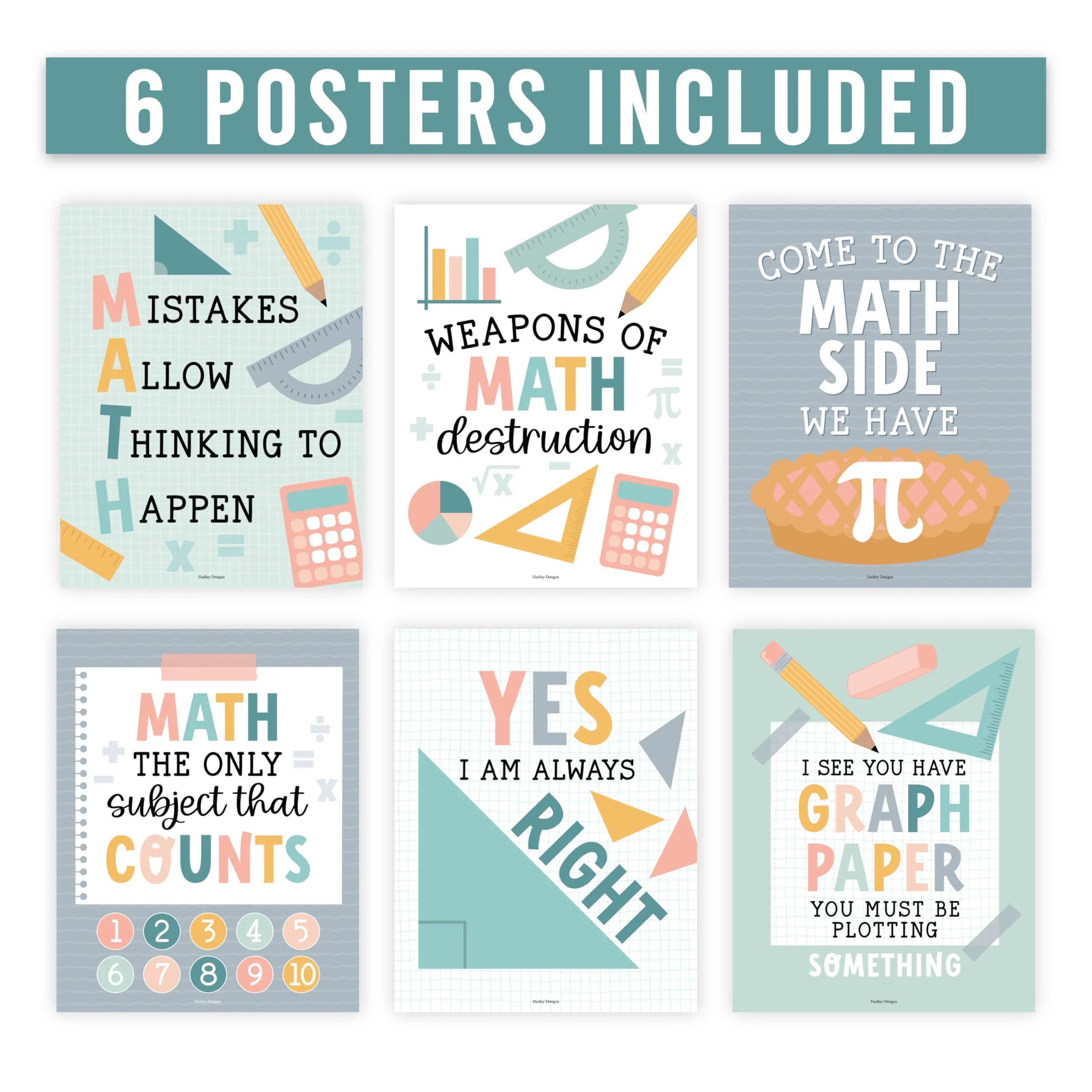 Motivational Math Posters, Boho Pack of 6 - Image 5