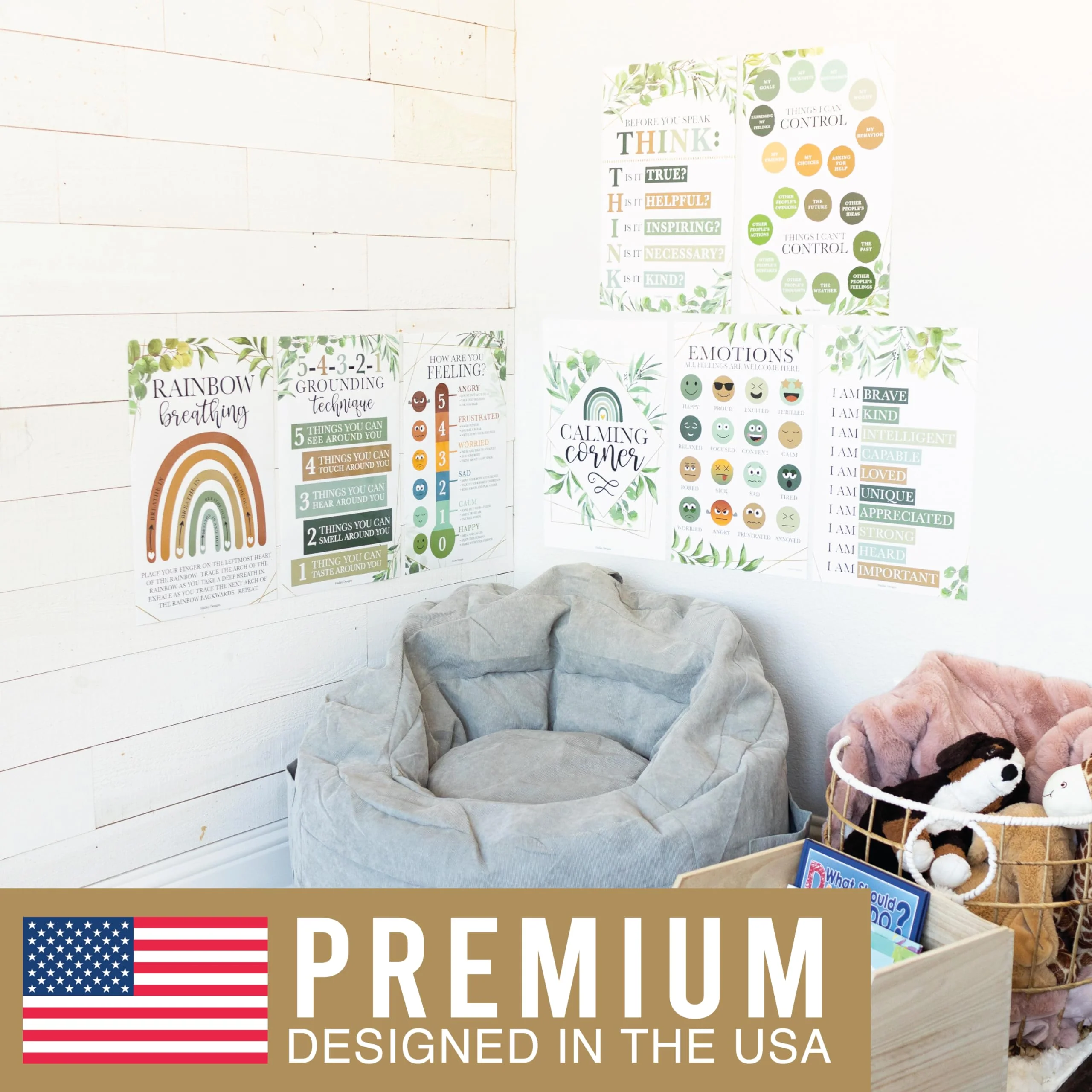 8 Calming Corner Classroom Posters - Preschool Decorations, Feelings & Emotions Charts for Kids - Image 5