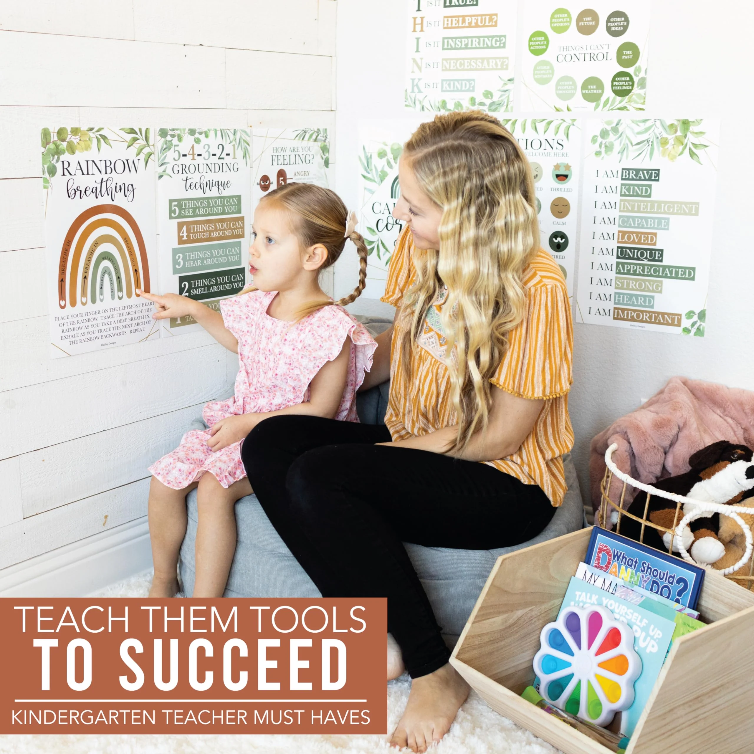 8 Calming Corner Classroom Posters - Preschool Decorations, Feelings & Emotions Charts for Kids - Image 6