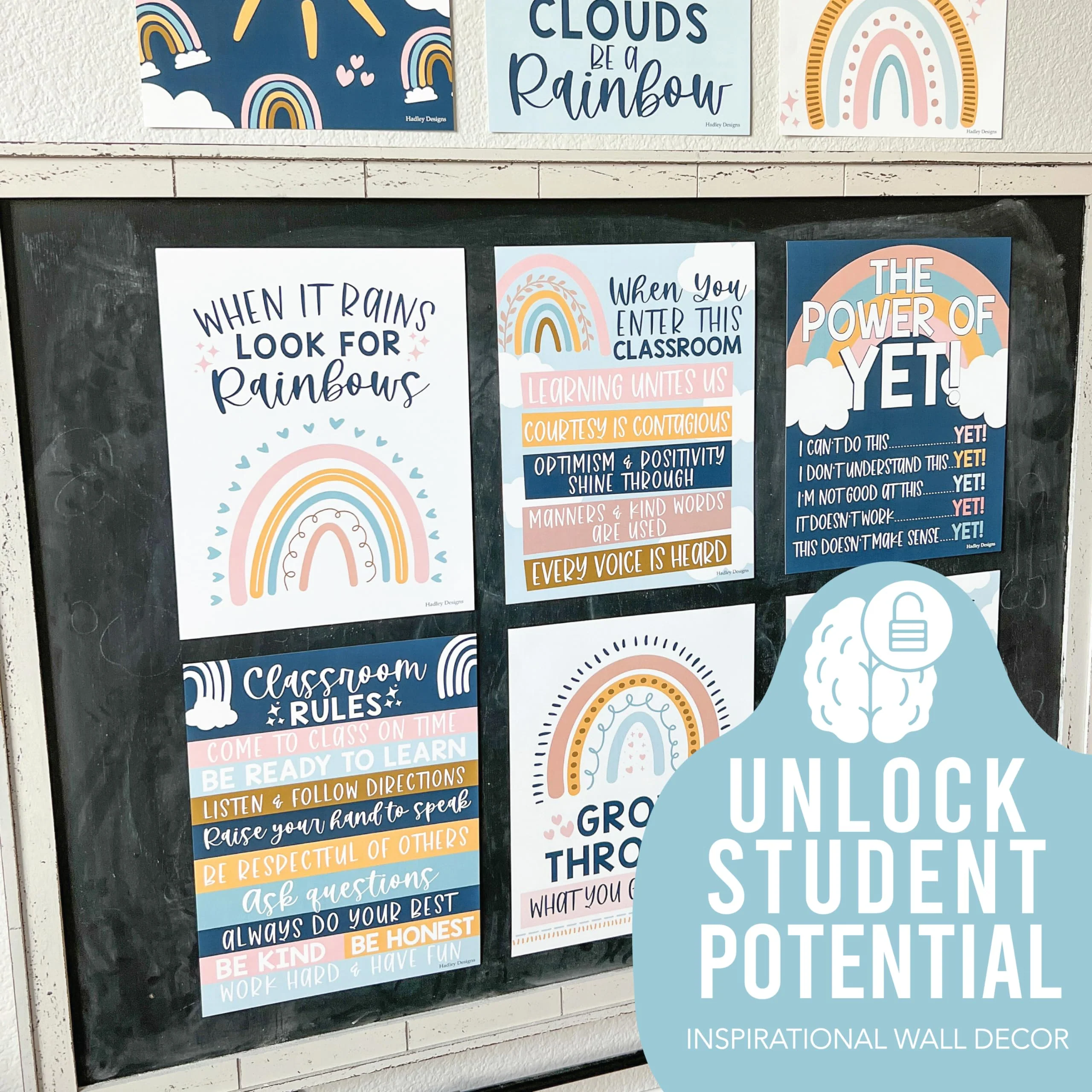 Motivational Classroom Posters, Boho Pack of 9 - Image 5