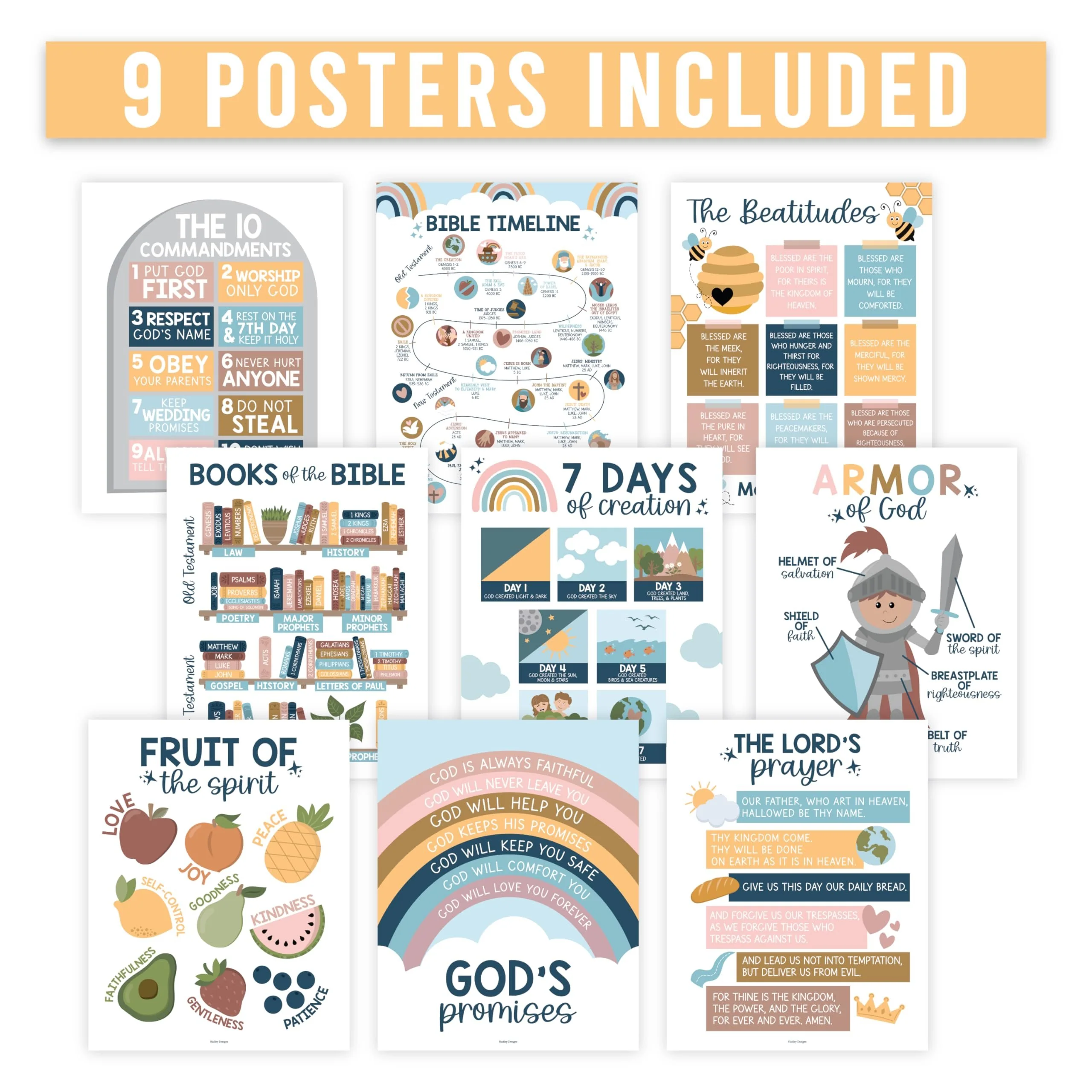 Bible Learning Kit, Boho 9 Poster Pack - Image 5