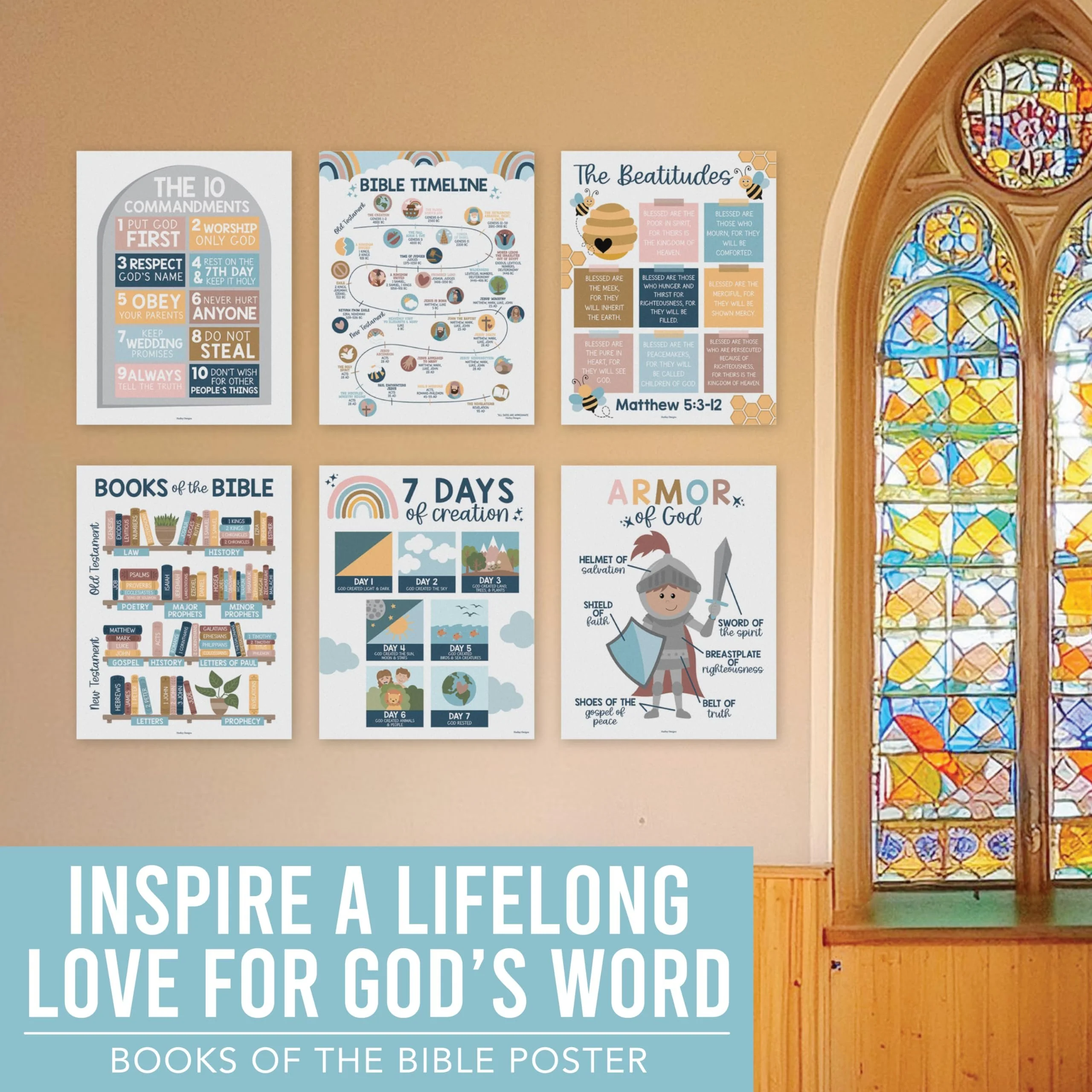 Bible Learning Kit, Boho 9 Poster Pack - Image 6