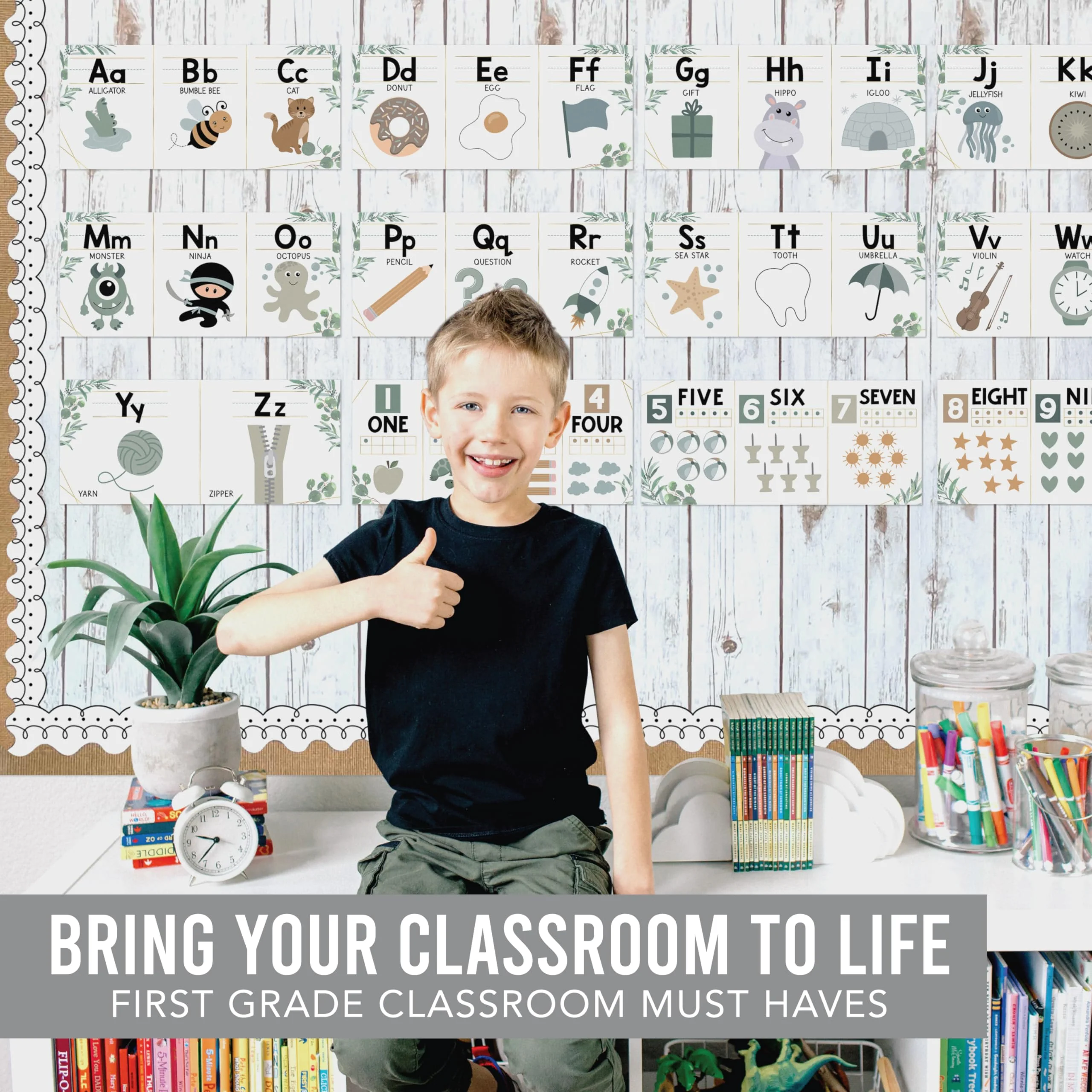 Alphabet Bulletin Board for Classroom Wall - ABC Posters, Alphabet Wall Chart, Number Line, Classroom Supplies - Image 9