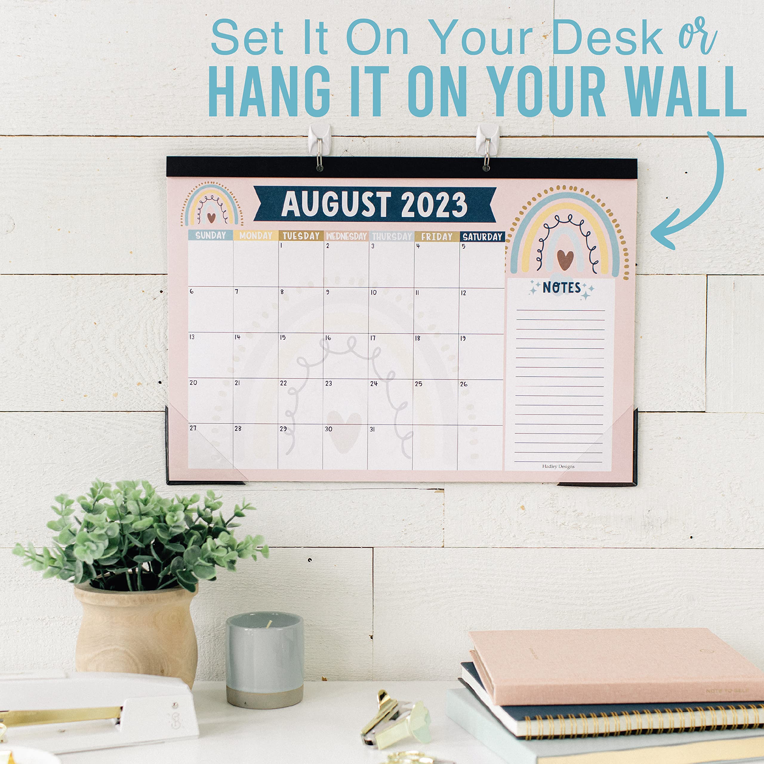 Boho Large Desk Calendar 2023-2024 Calendar Desk Pad - 18 Month Calendar For Desk Calendars 2023-2024, 2023 Desk Planner 2023 Desk Calendar 11x17, Large Calendar 2023-2024 For Wall Calender 2023 - Image 9