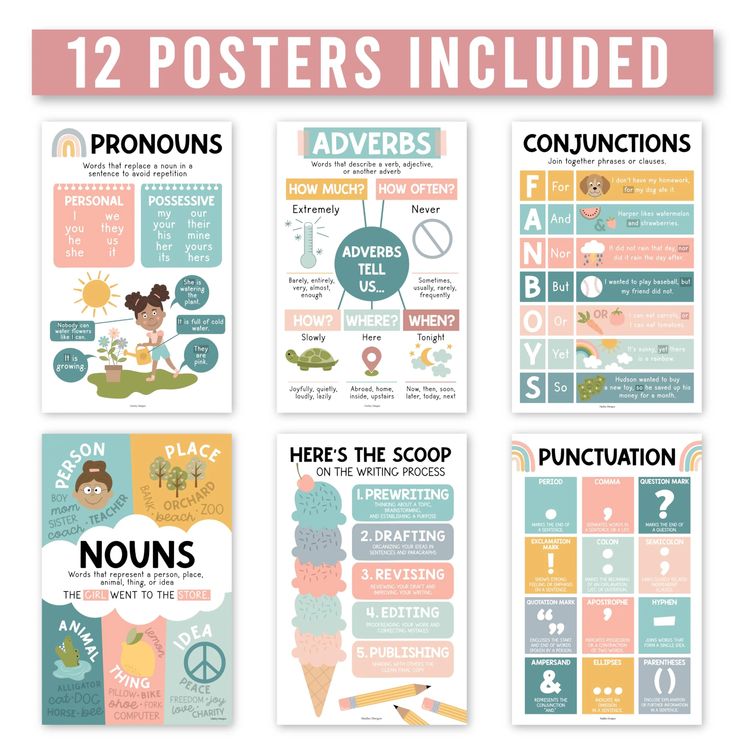 Boho Muted - Parts of Speech Posters - Image 4