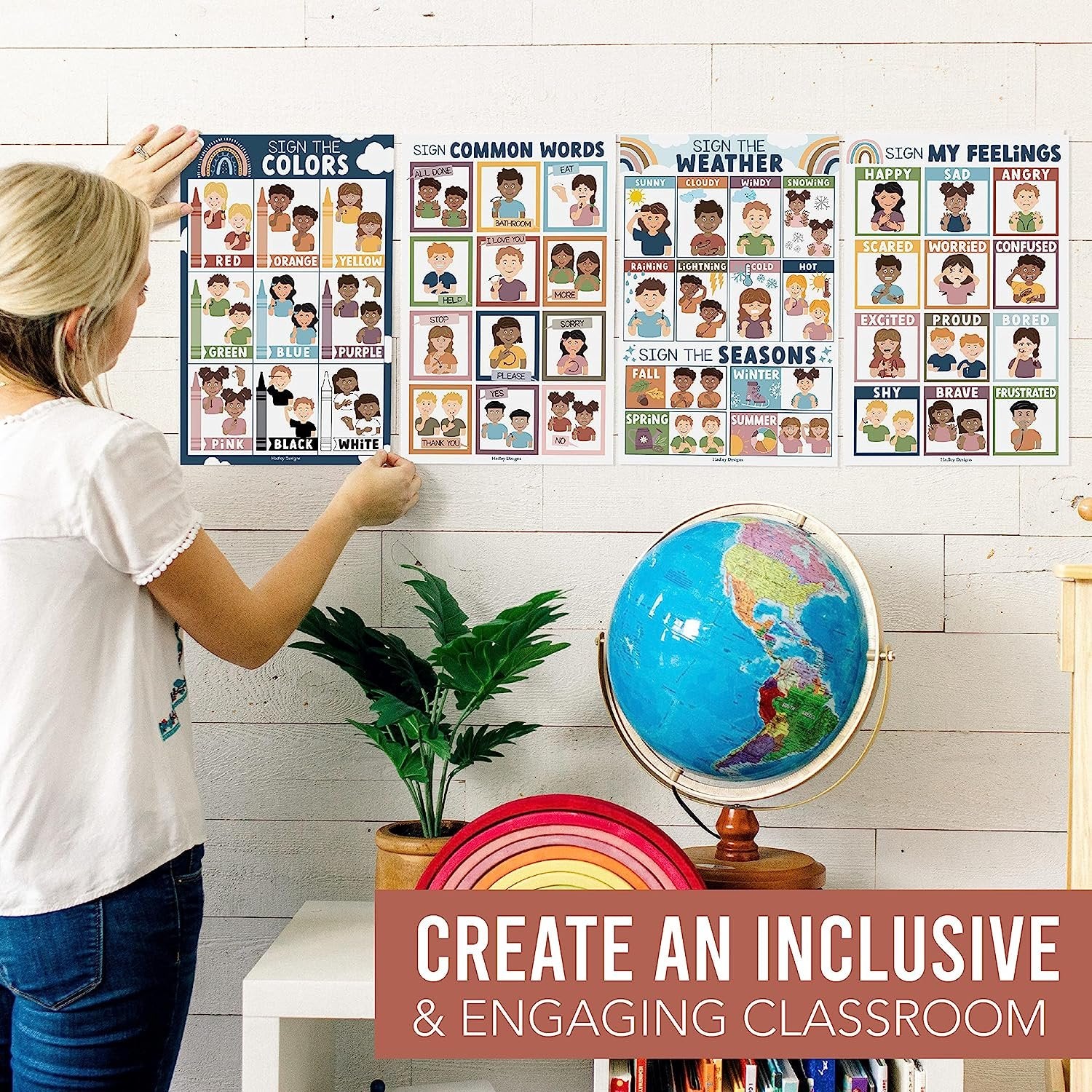 ASL Sign Language Kit: Boho 8 Poster Set - Image 9