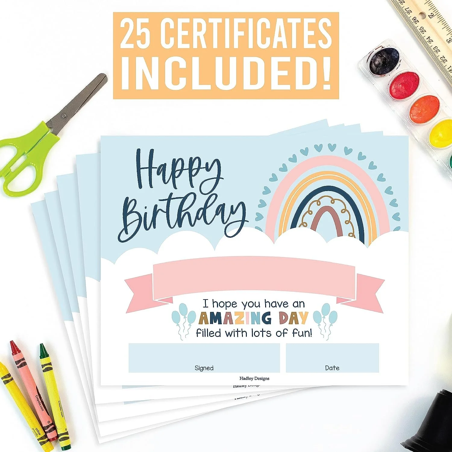 Birthday Certificates, Boho Pack of 25 - Image 5