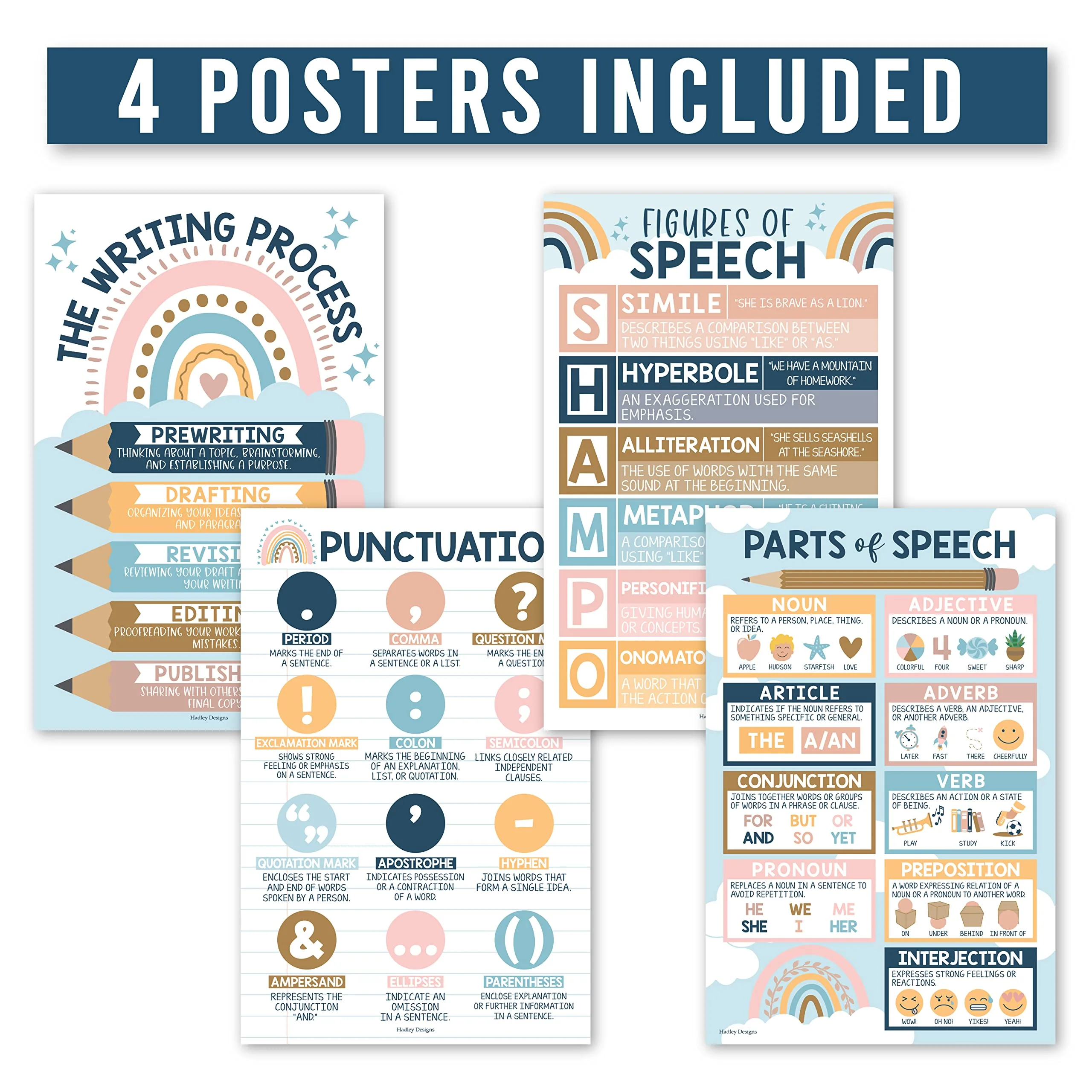 Parts of Speech Kit: Boho 4 Poster Pack - Image 4