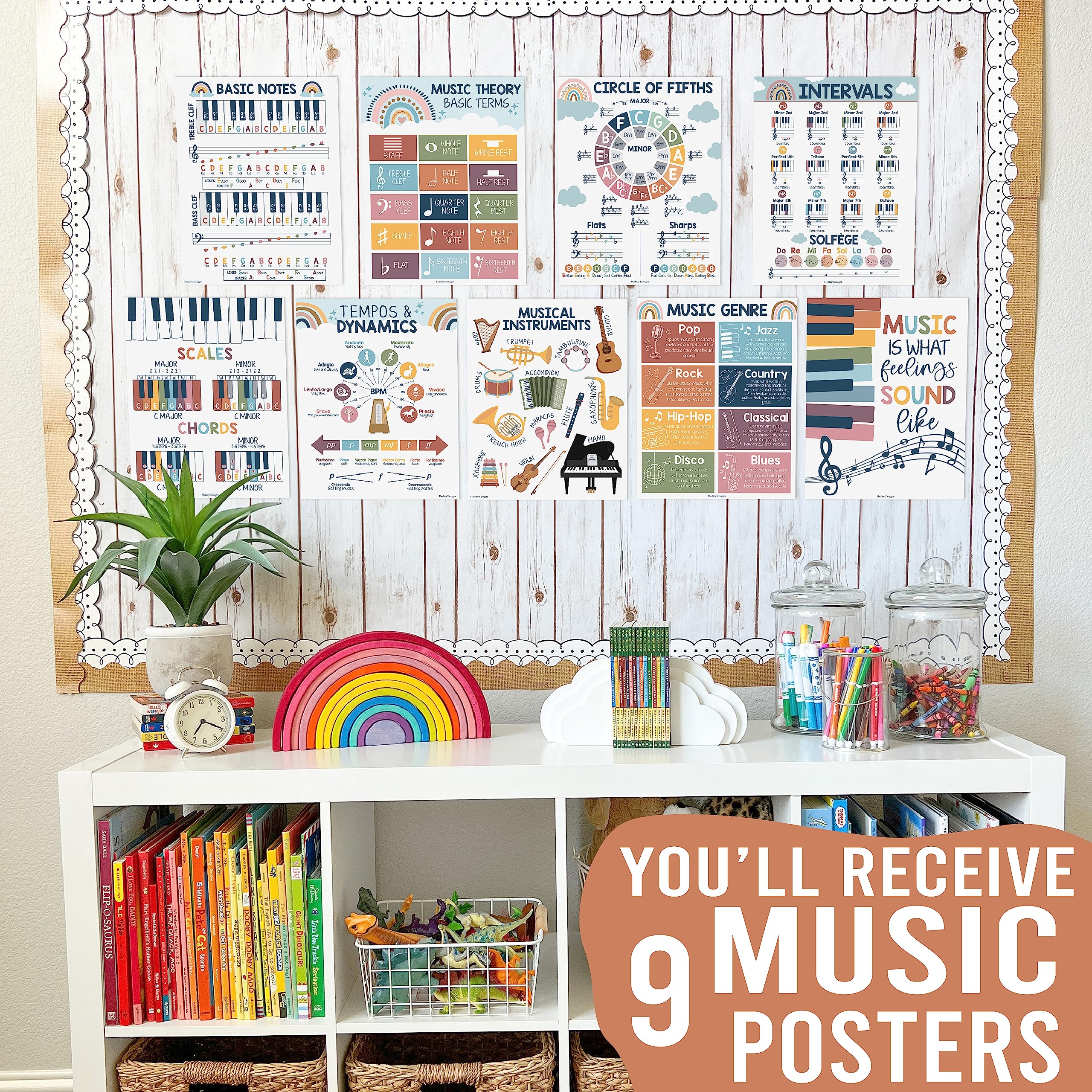 Music Classroom Posters, Boho Pack of 9 - Image 2