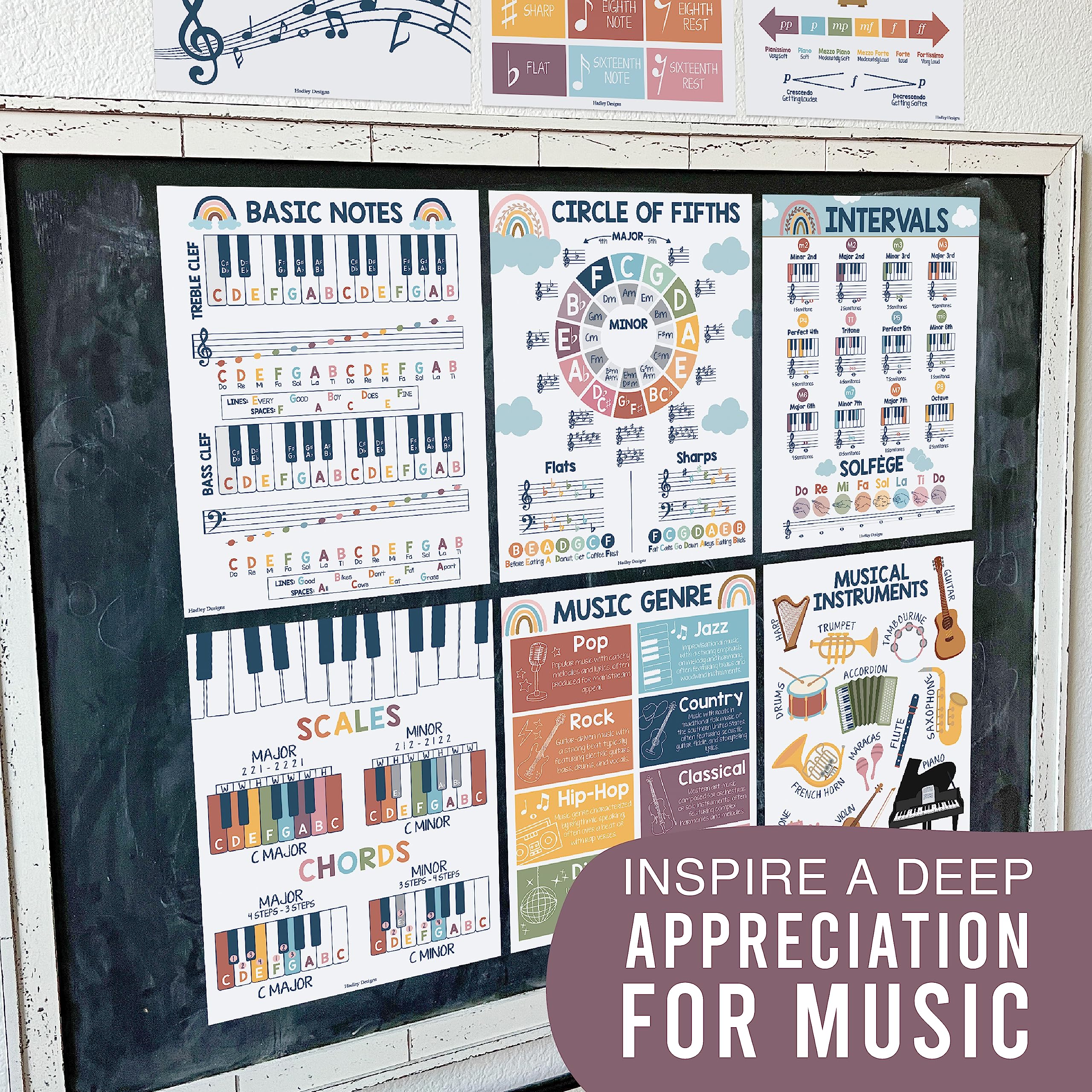 Music Classroom Posters, Boho Pack of 9 - Image 7