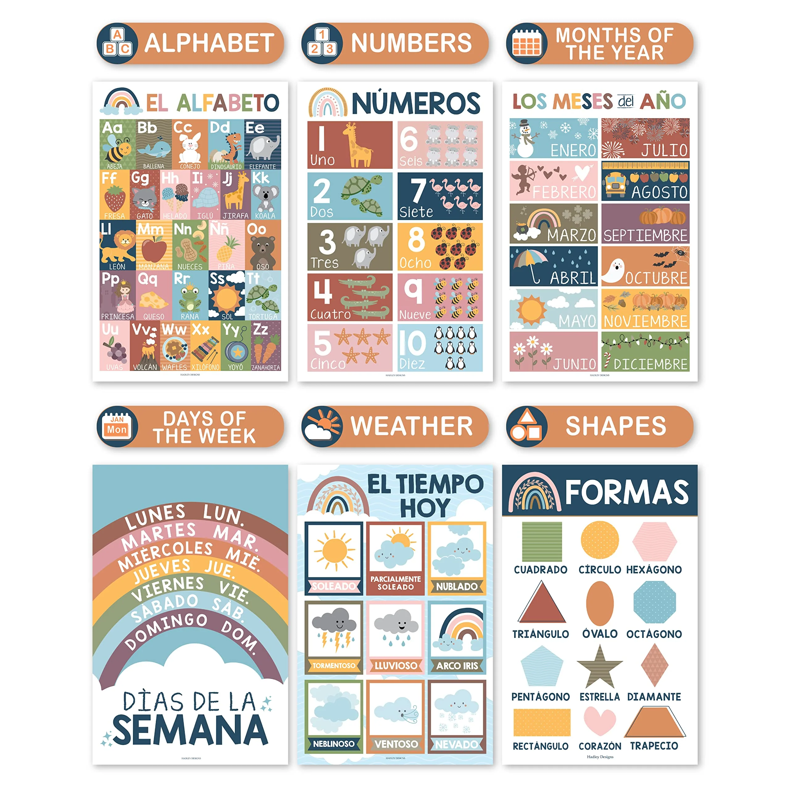 Boho Rainbow  Spanish Educational Posters - Image 4