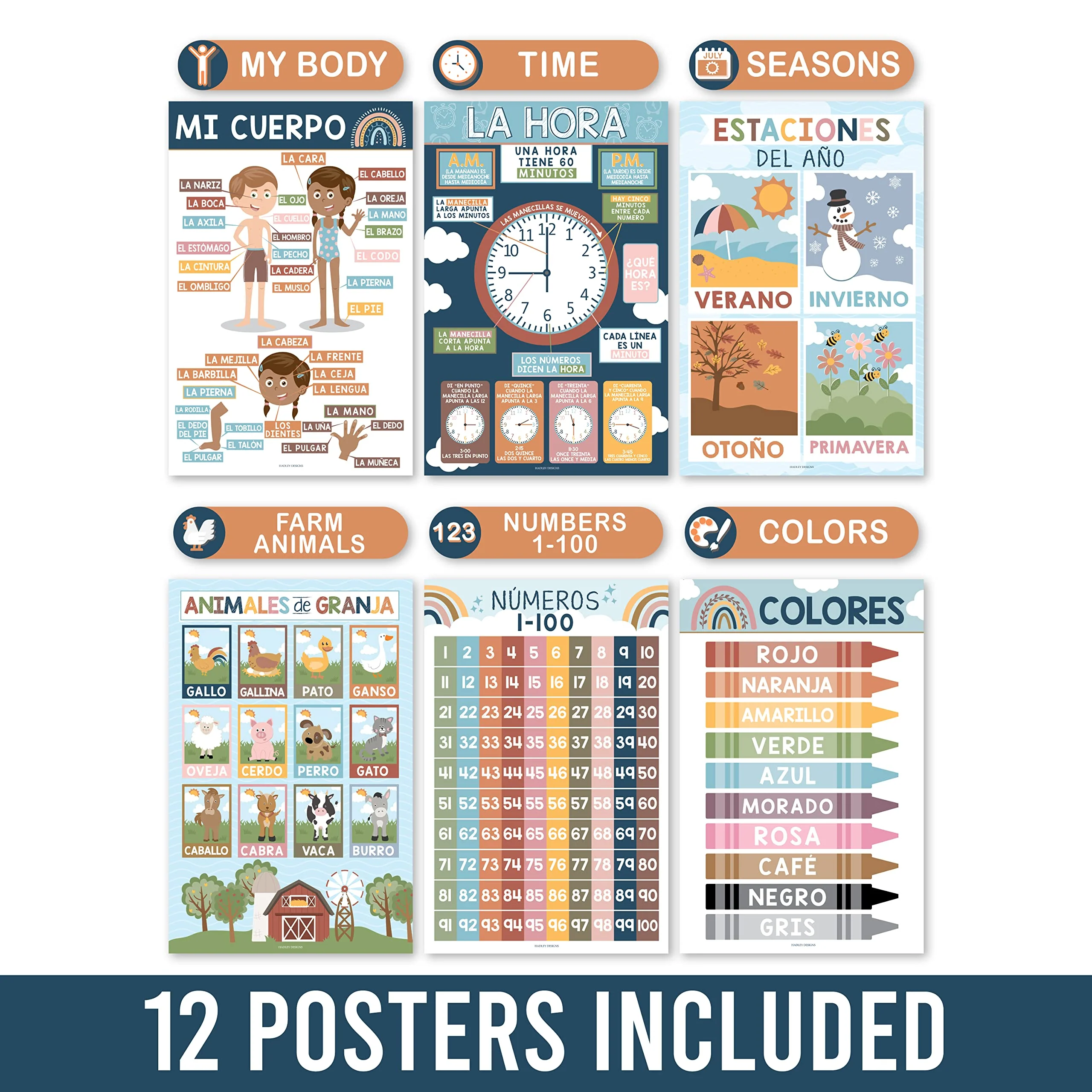 Boho Rainbow  Spanish Educational Posters - Image 5