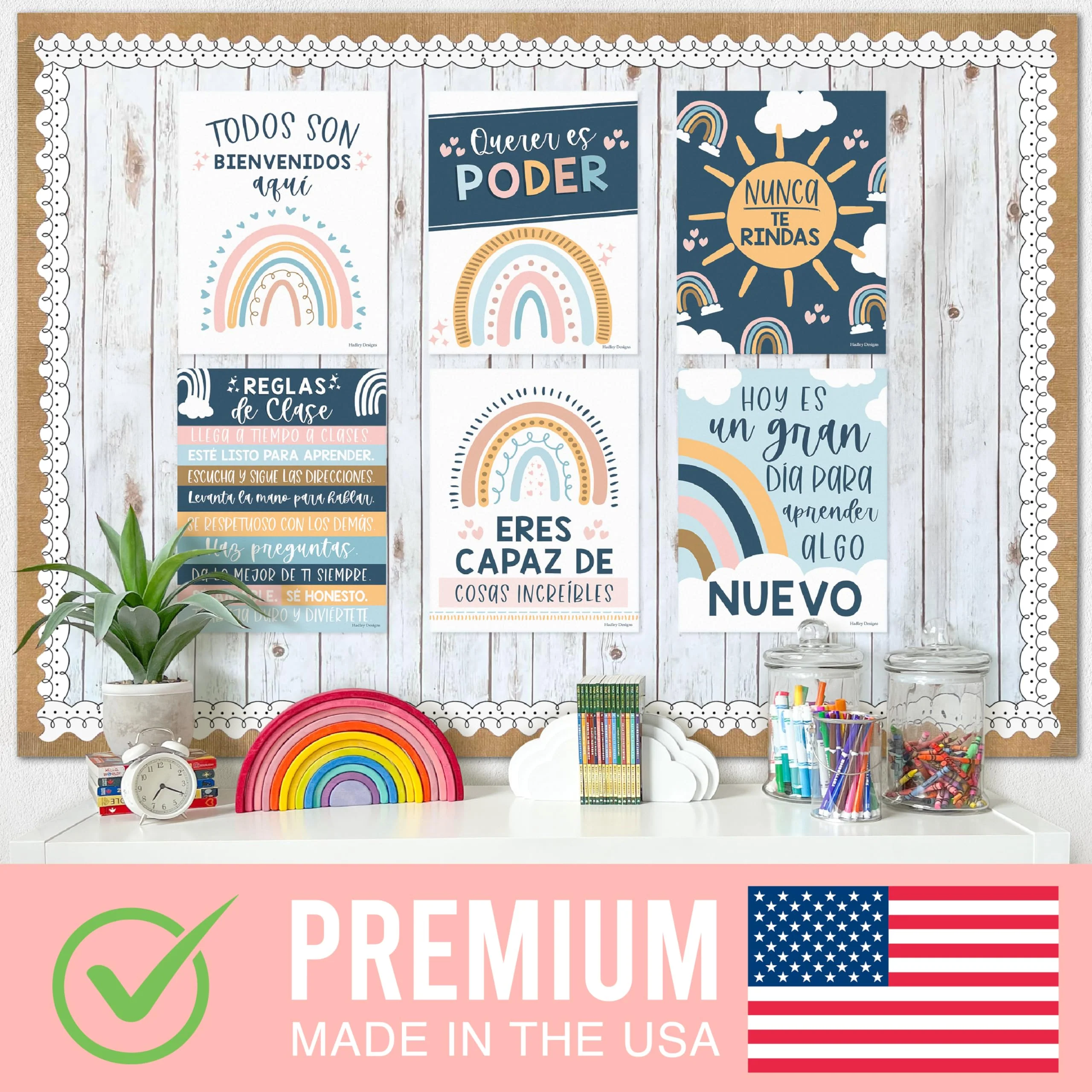 Boho Rainbow Spanish Motivational Classroom Posters - Image 3