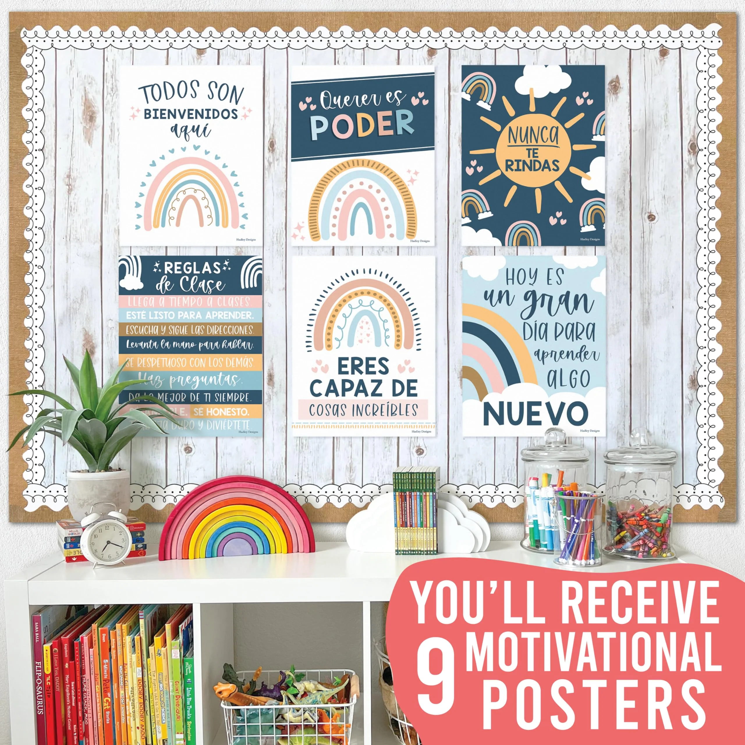 Boho Rainbow Spanish Motivational Classroom Posters - Image 4