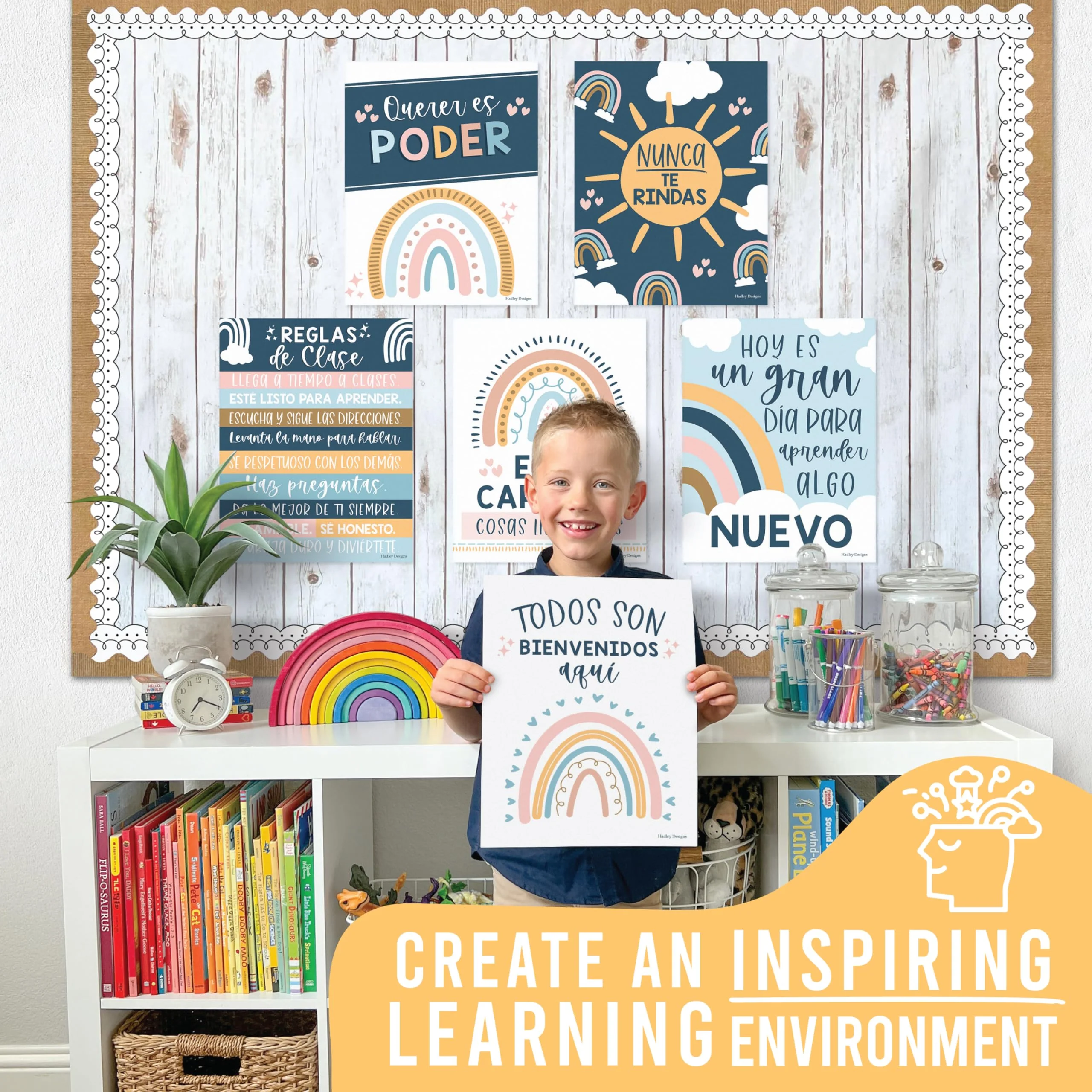 Boho Rainbow Spanish Motivational Classroom Posters - Image 5