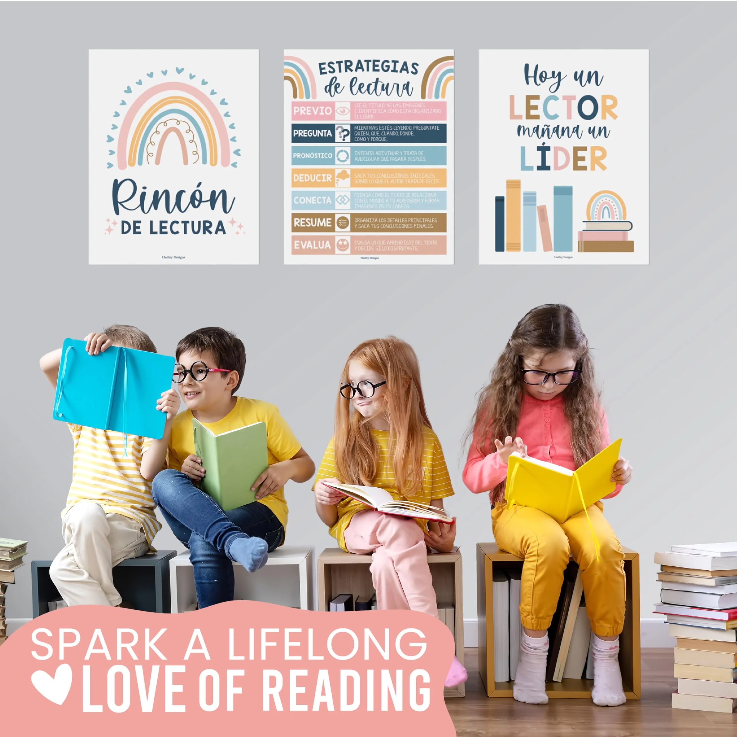 Boho Rainbow  Spanish Reading Posters - Image 5