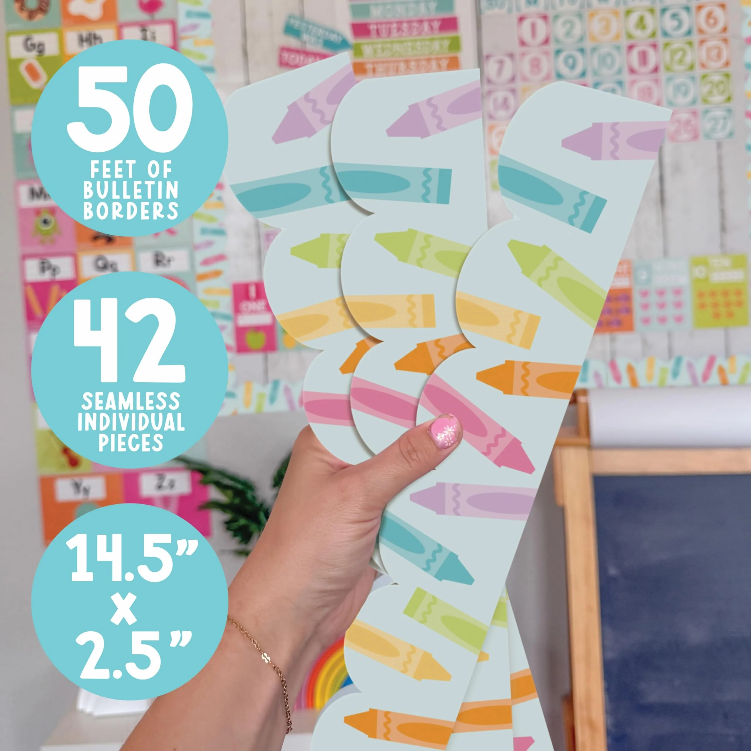 Bulletin Board Borders - Classroom Decor, School Supplies, Borders for Walls - 50 Feet - Image 4
