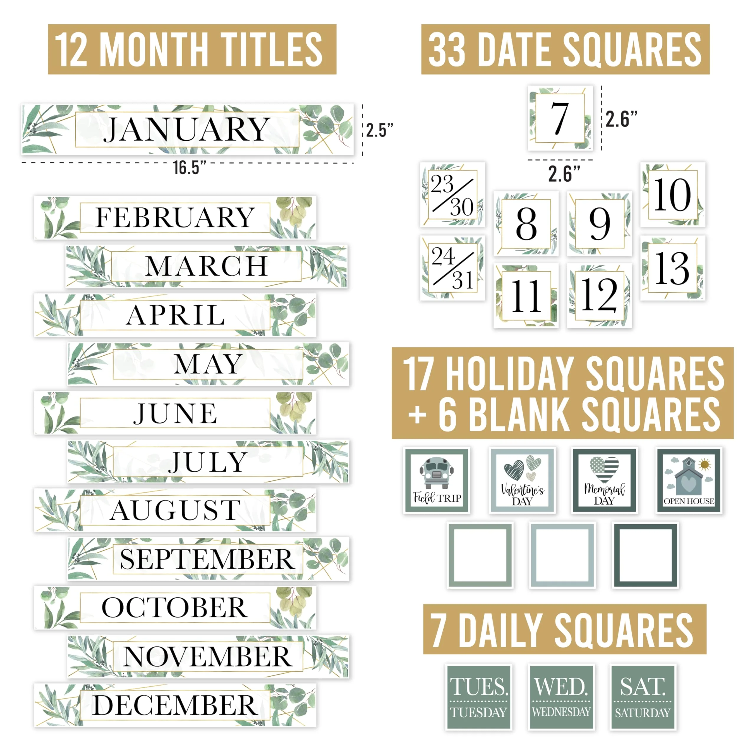 Classroom Calendar Set - Bulletin Board Calendar for Classroom, School Calendar, Teacher Supplies - Image 3