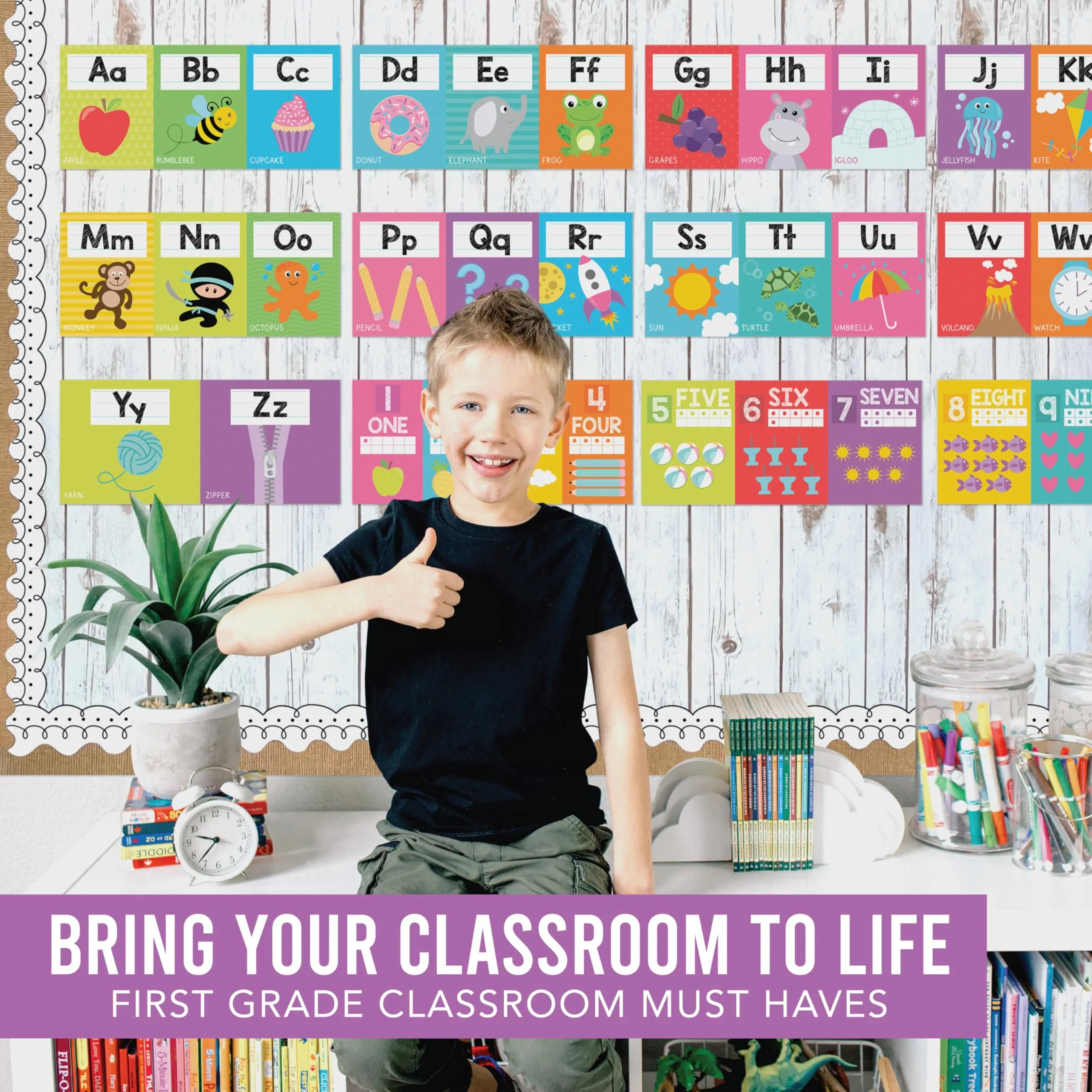Letters & Numbers Jumpstart Kit: Colorful 12 Poster Pack - Image 9
