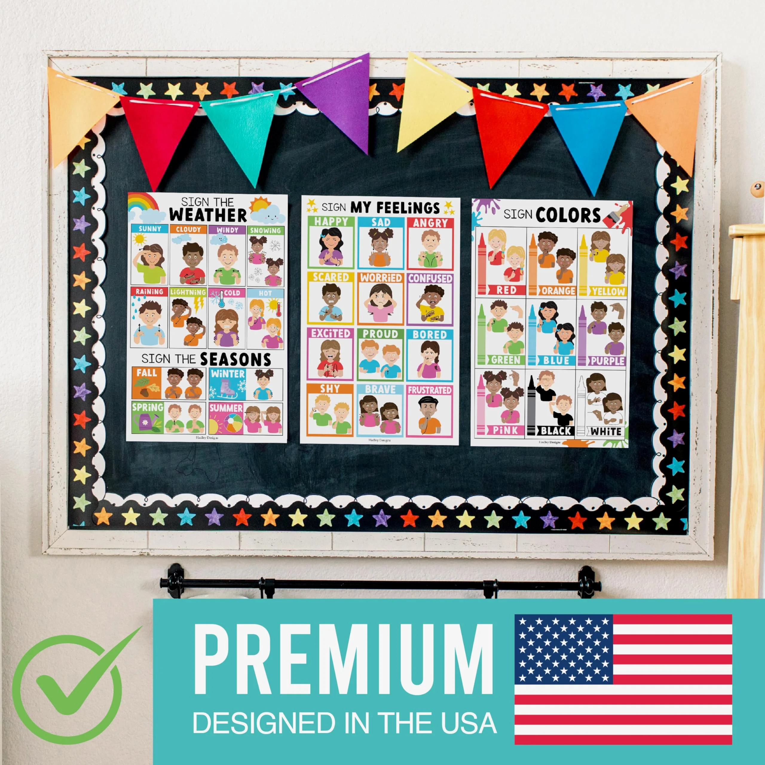 ASL Sign Language Kit: Colorful 8 Poster Set - Image 4