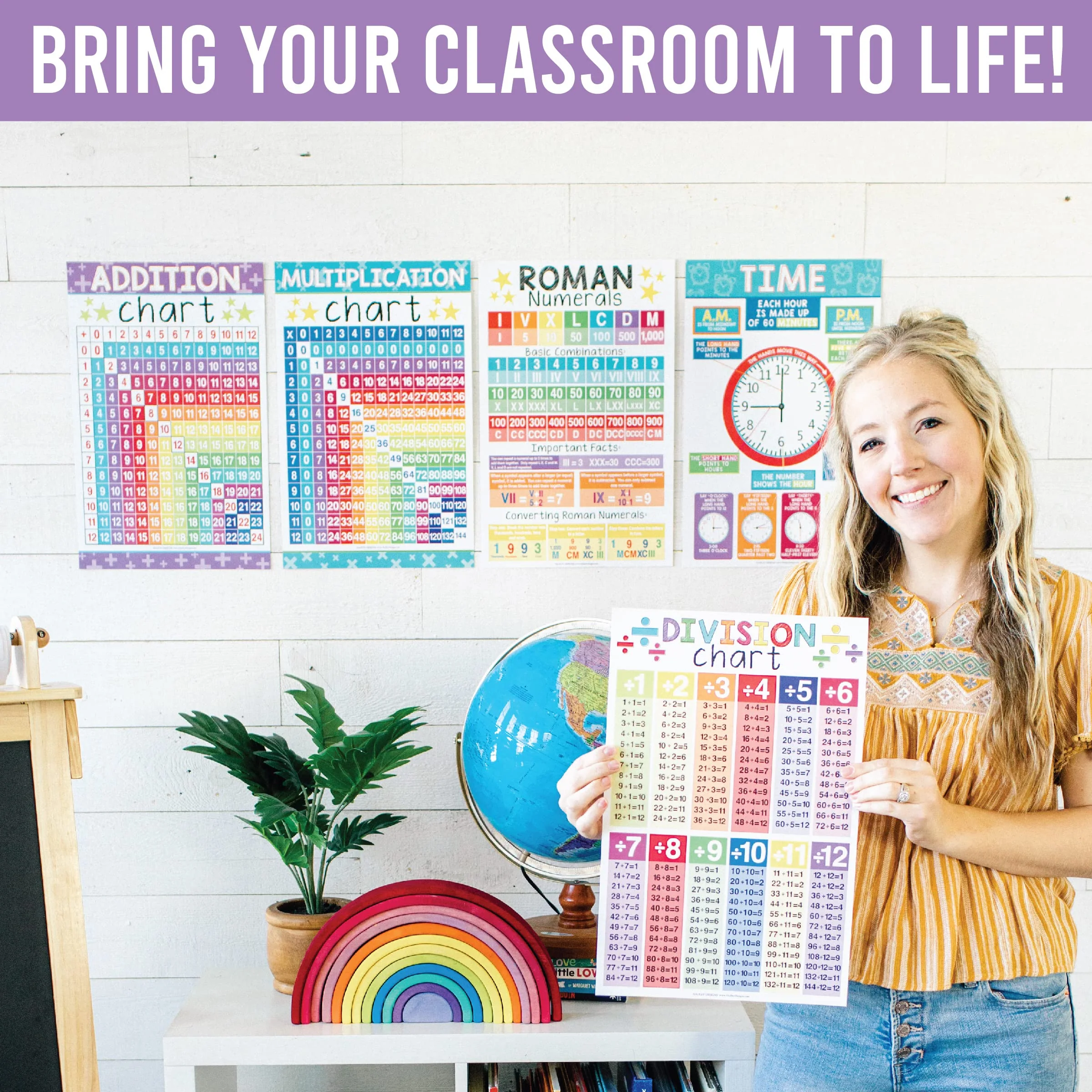 Math Whiz All-In-One Bundle: Colorful 12 Poster Pack - Image 6