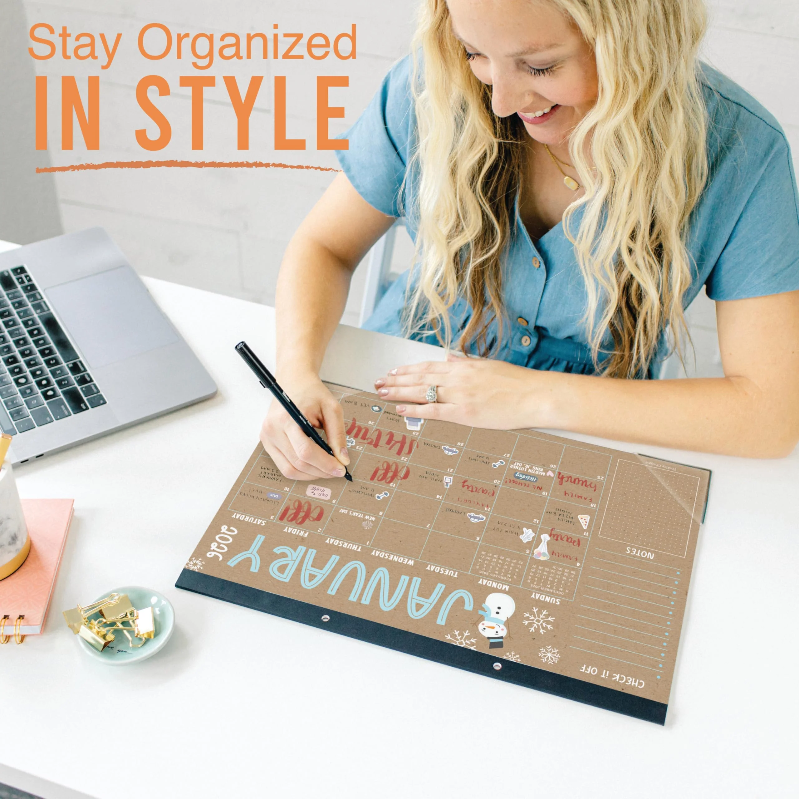 18 Month Kraft Desk Calendar | 2026 - 2027 - Image 3