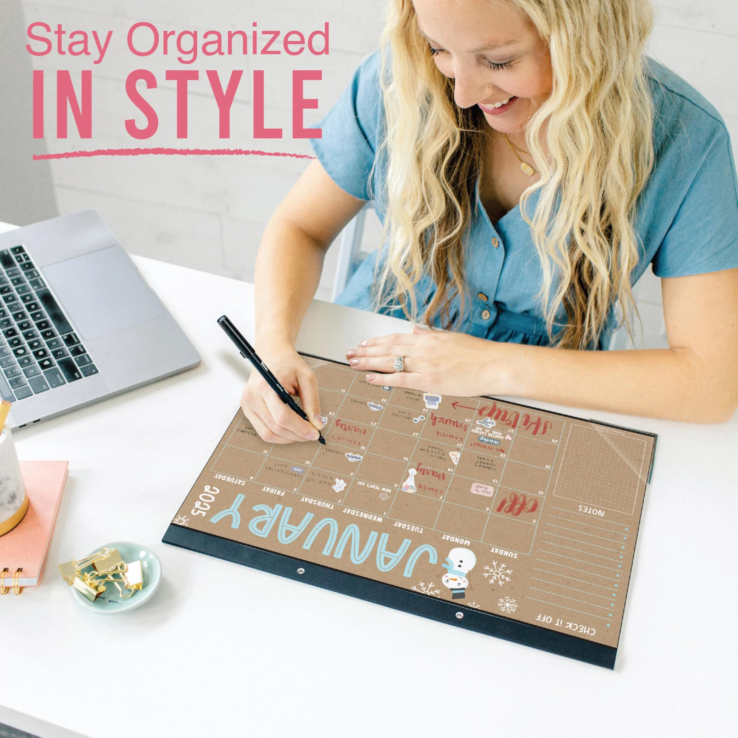18 Month Large Kraft Desk Calendar: 2025-2026 - Image 2