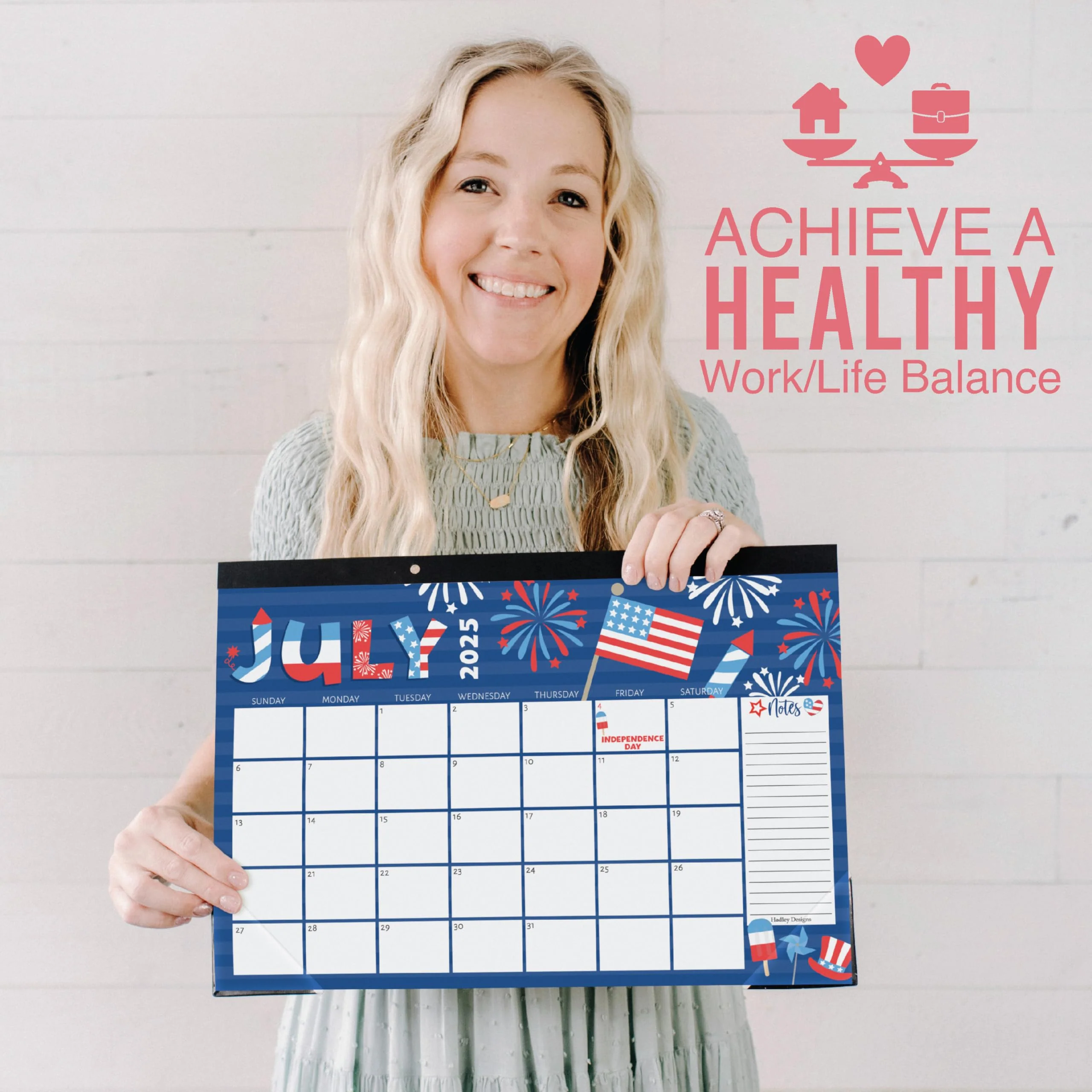 18 Month Large Colorful Desk Calendar: 2025-2026 - Image 5
