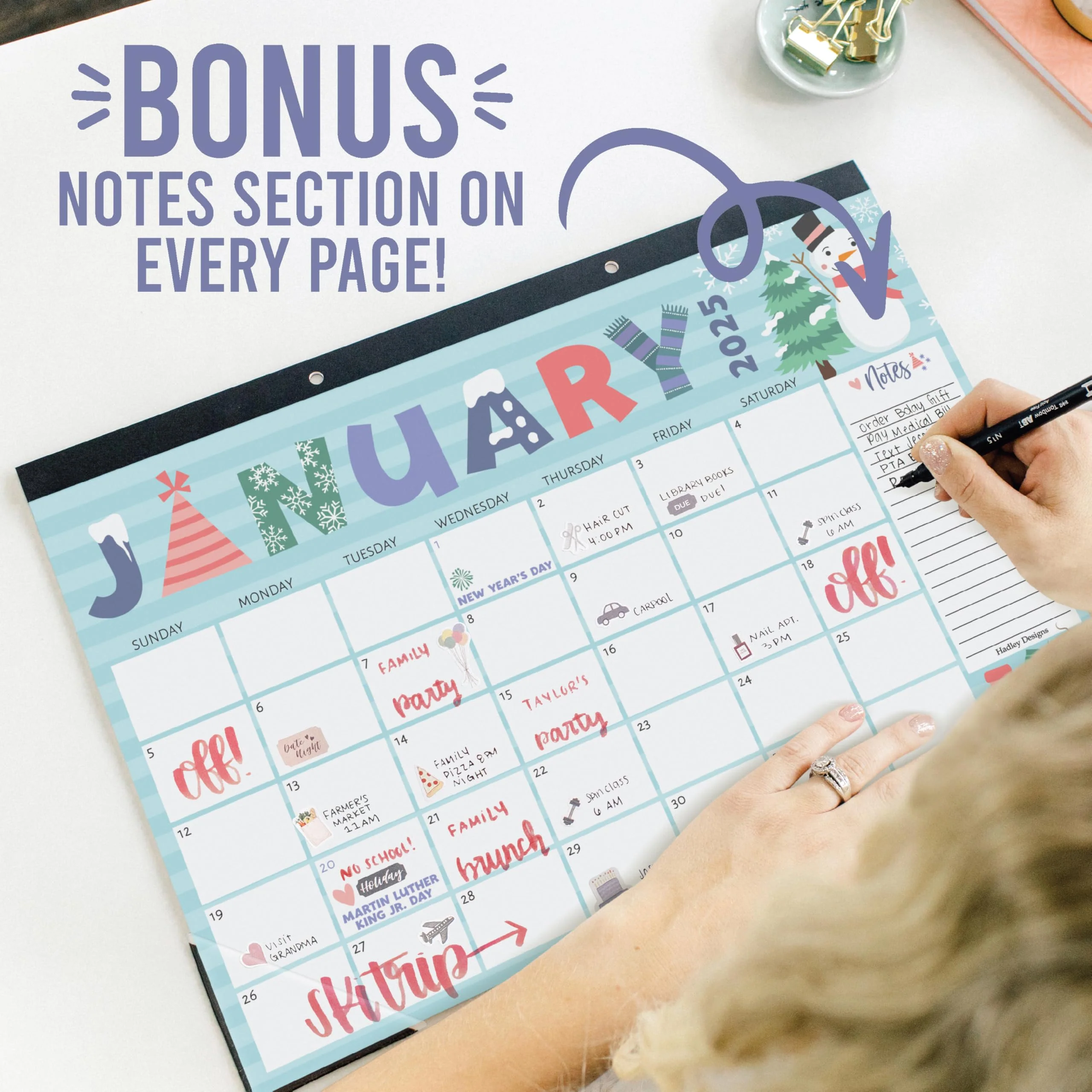 18 Month Large Colorful Desk Calendar: 2025-2026 - Image 7