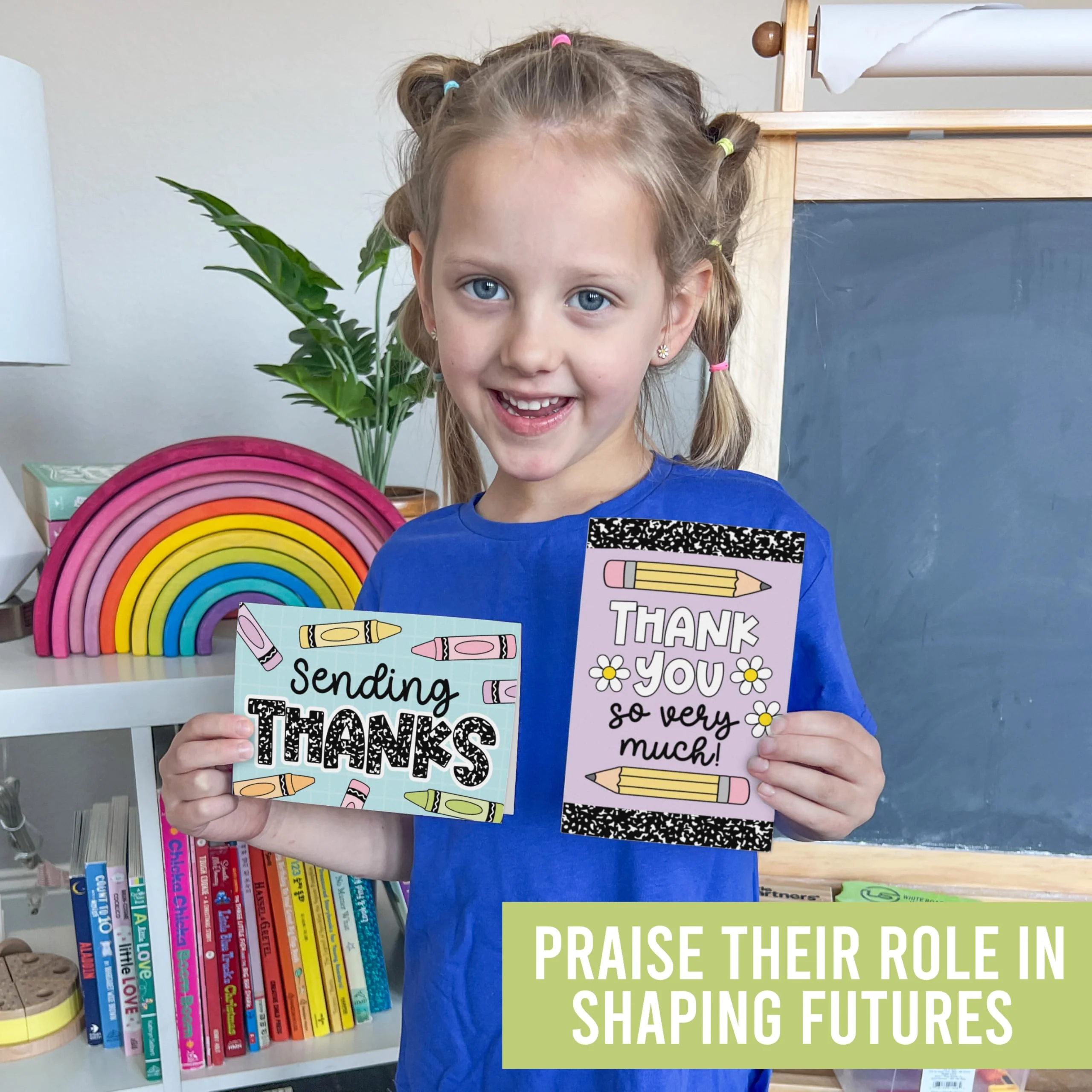 Hadley Designs Teacher Thank You Cards with Envelopes -24 Teacher Appreciation Cards Bulk, Cute Thank You Notes from Students, Teacher's Day End of School Year Christmas & Valentines Card for Teachers - Image 9