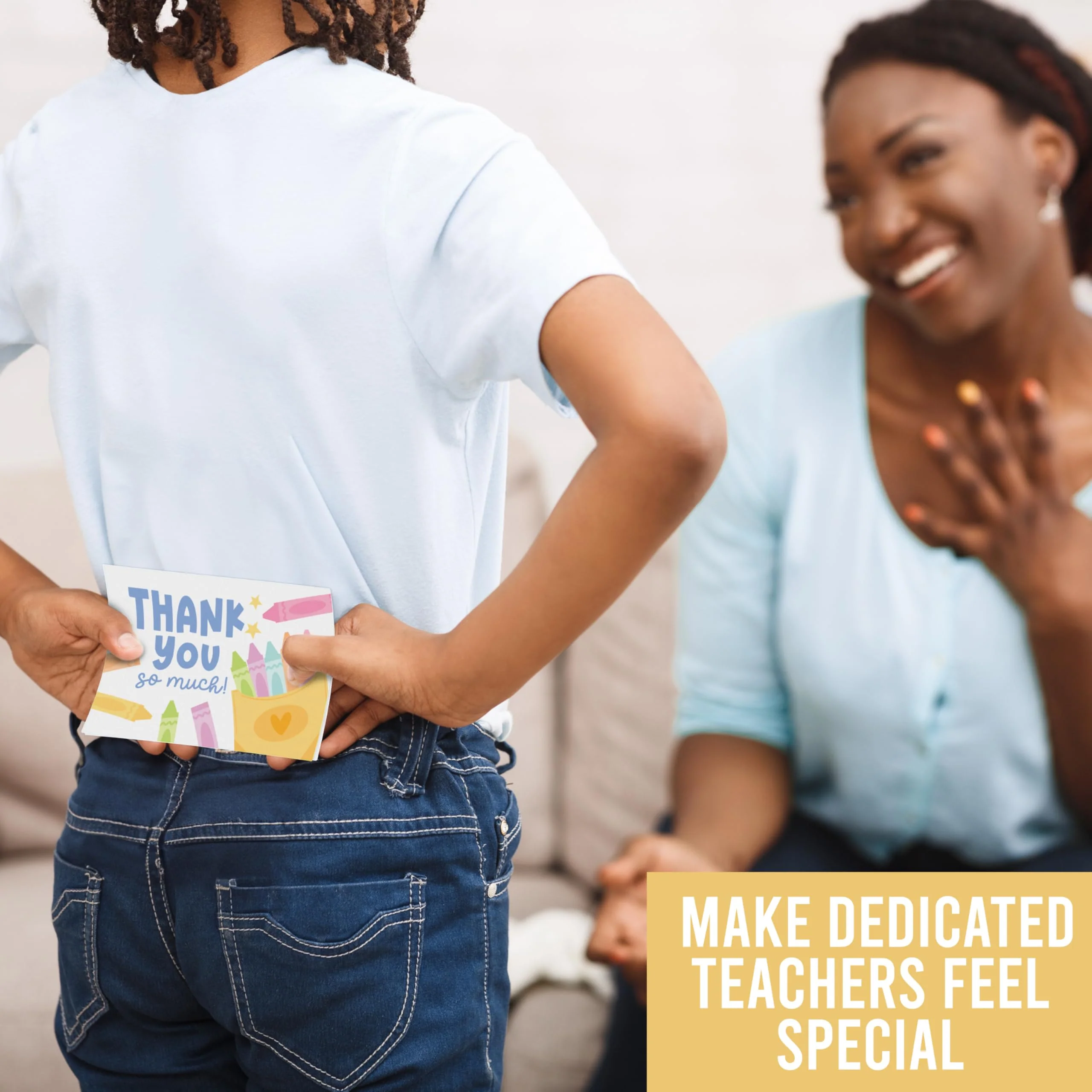 Hadley Designs Teacher Thank You Cards with Envelopes -24 Teacher Appreciation Cards Bulk, Cute Thank You Notes from Students, Teacher's Day End of School Year Christmas & Valentines Card for Teachers - Image 8