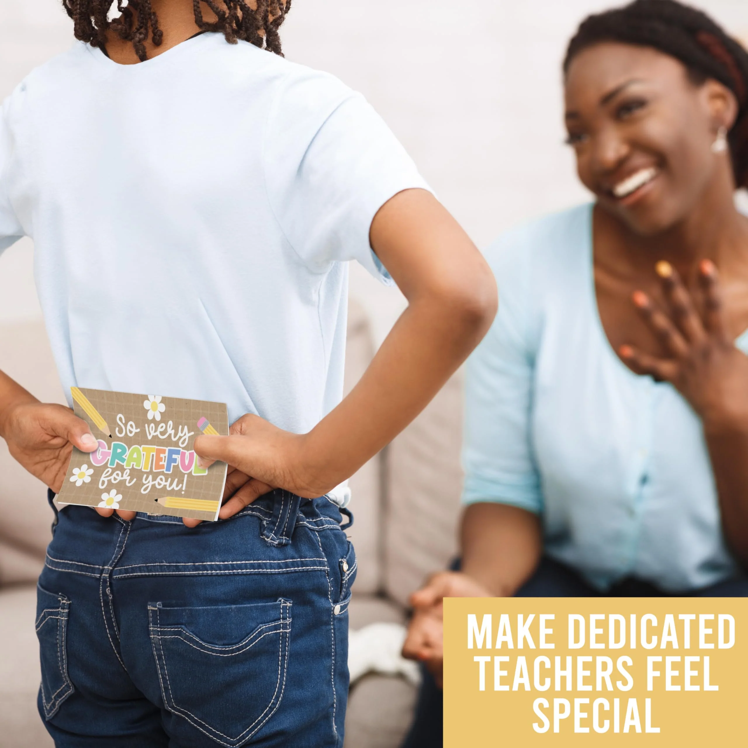 Hadley Designs Teacher Thank You Cards with Envelopes -24 Teacher Appreciation Cards Bulk, Cute Thank You Notes from Students, Teacher's Day End of School Year Christmas & Valentines Card for Teachers - Image 8