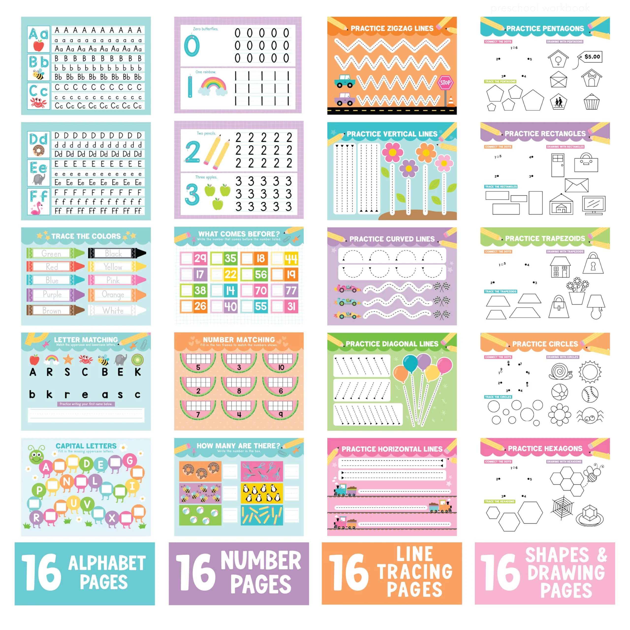 Handwriting Practice Books Kids 3-5 | Reusable Magic Ink Tracing Workbook | Preschool Kindergarten Ready - Image 6