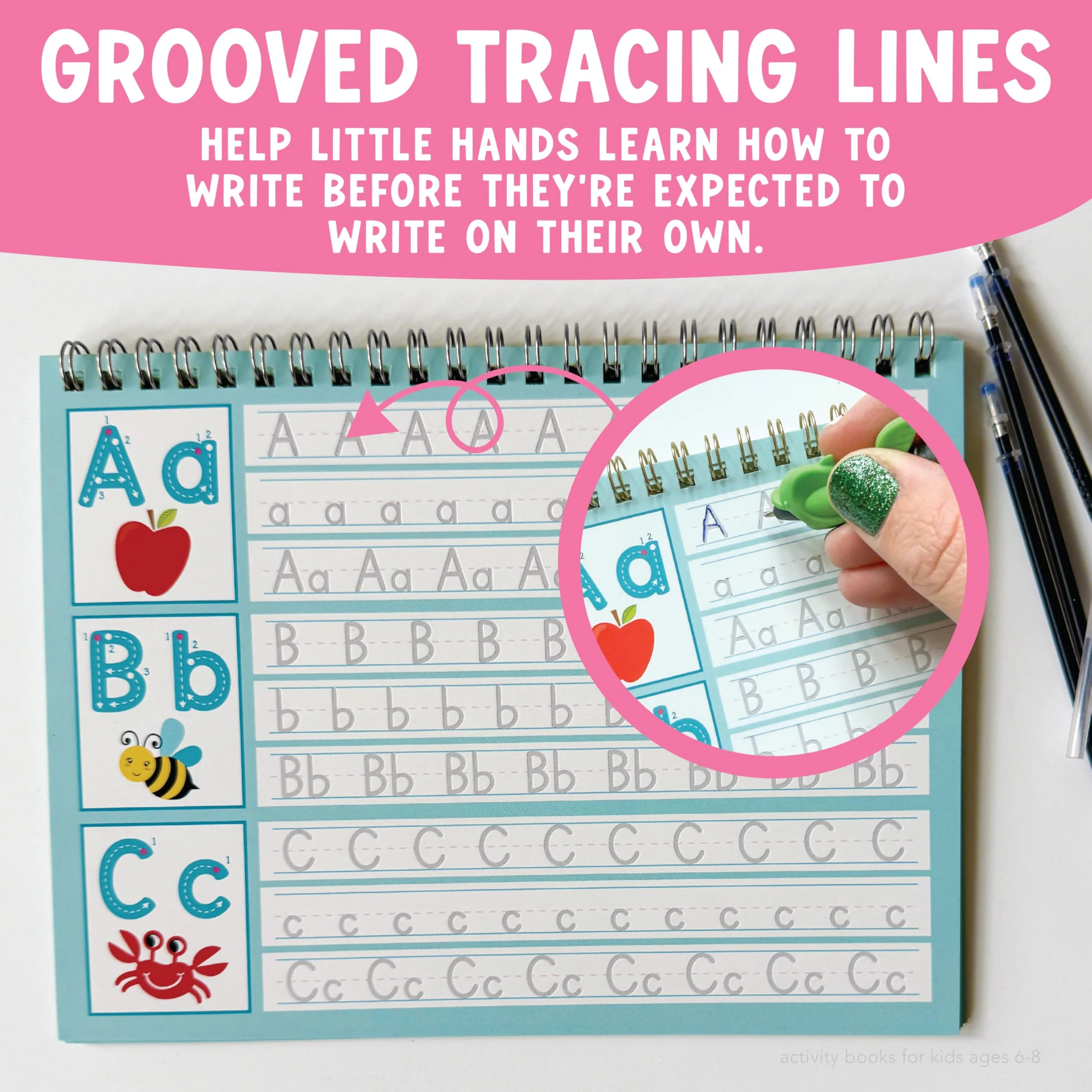 Handwriting Practice Books Kids 3-5 | Reusable Magic Ink Tracing Workbook | Preschool Kindergarten Ready - Image 7