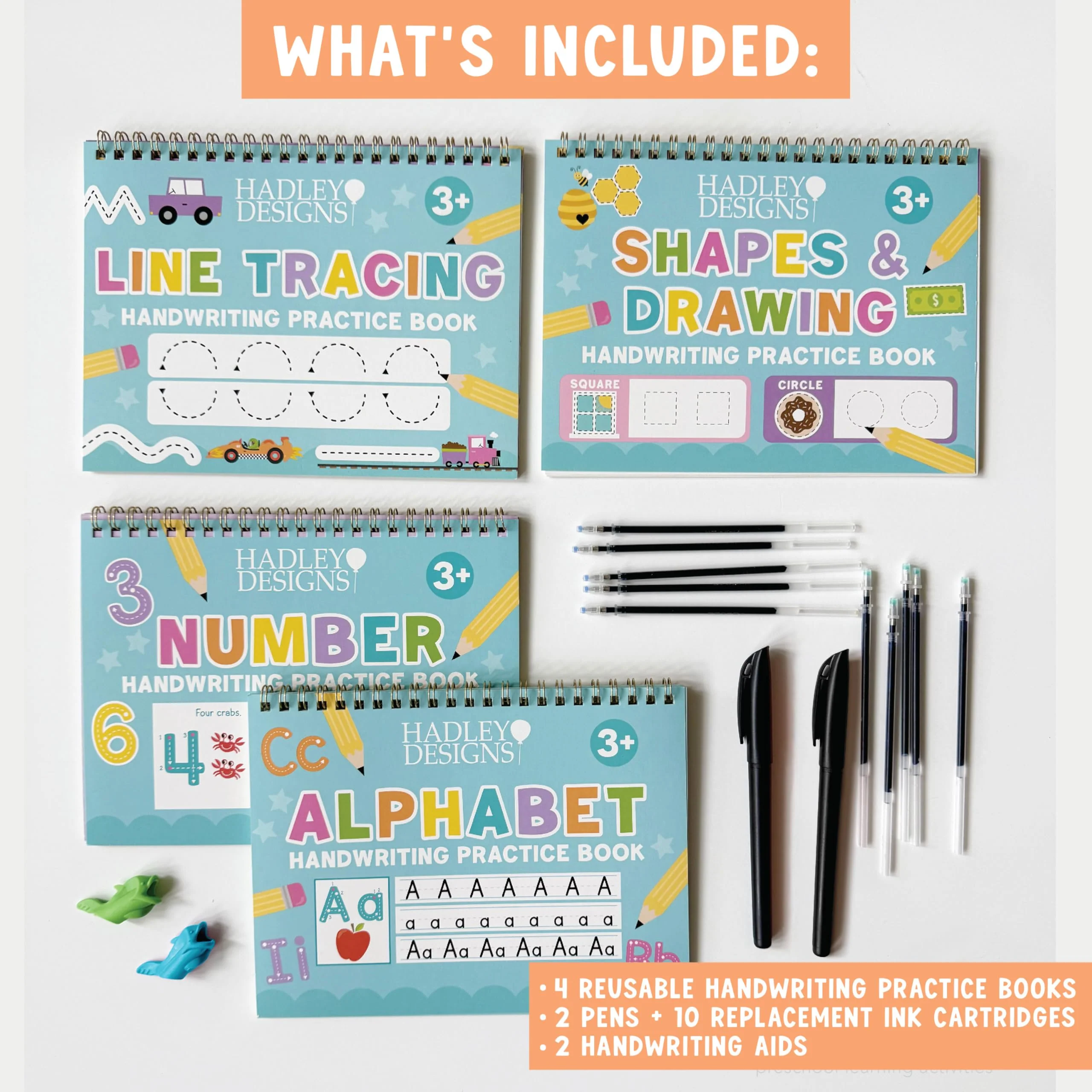 Handwriting Practice Books Kids 3-5 | Reusable Magic Ink Tracing Workbook | Preschool Kindergarten Ready - Image 8
