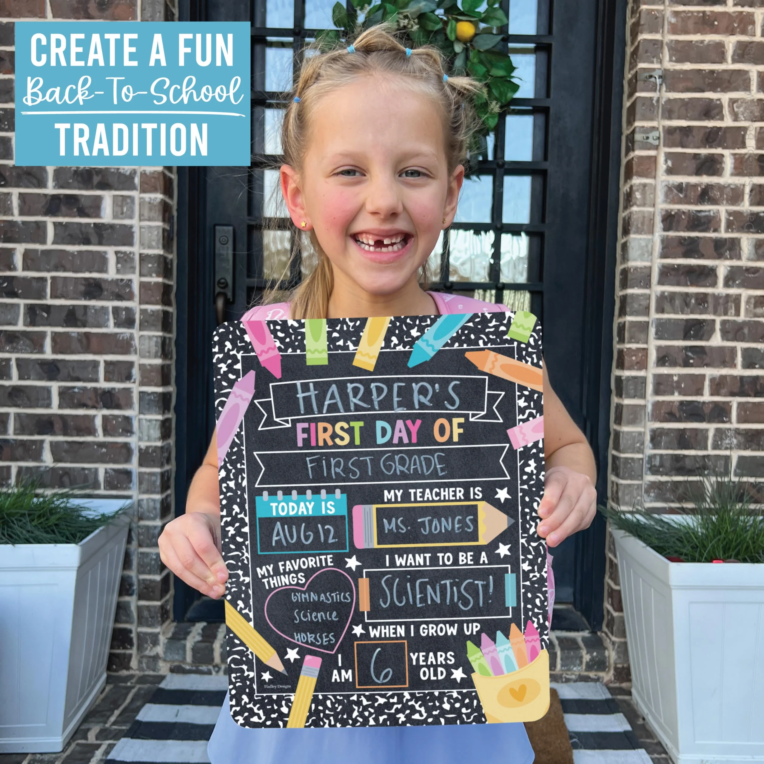 My Last Day of School Sign with Markers -11x14 Back to School Signs First and Last Day, Kindergarten Chalkboard Signs, Pre K Sign Board, Preschool Board, Reusable Photo Prop for Kids - Image 3