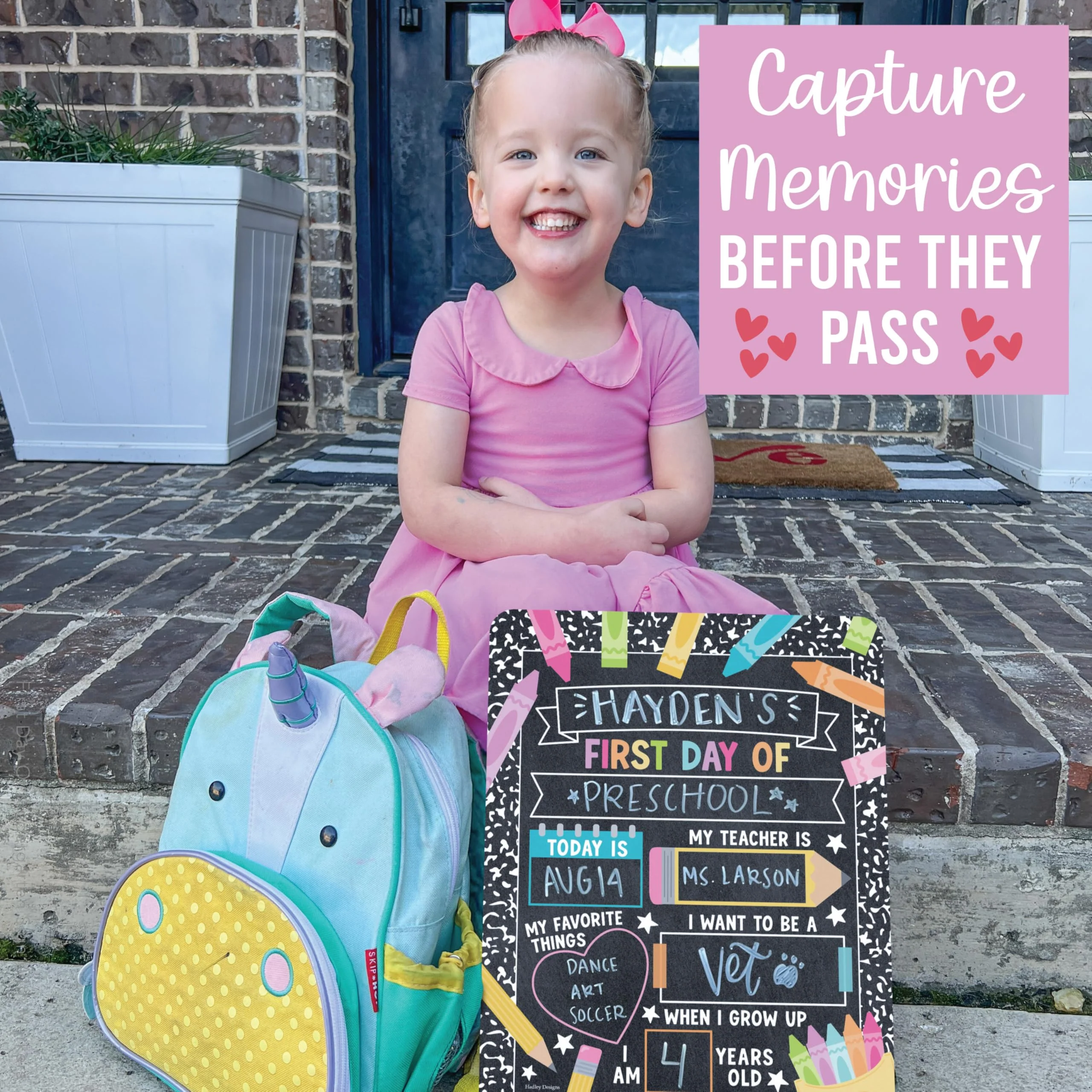 My Last Day of School Sign with Markers -11x14 Back to School Signs First and Last Day, Kindergarten Chalkboard Signs, Pre K Sign Board, Preschool Board, Reusable Photo Prop for Kids - Image 9