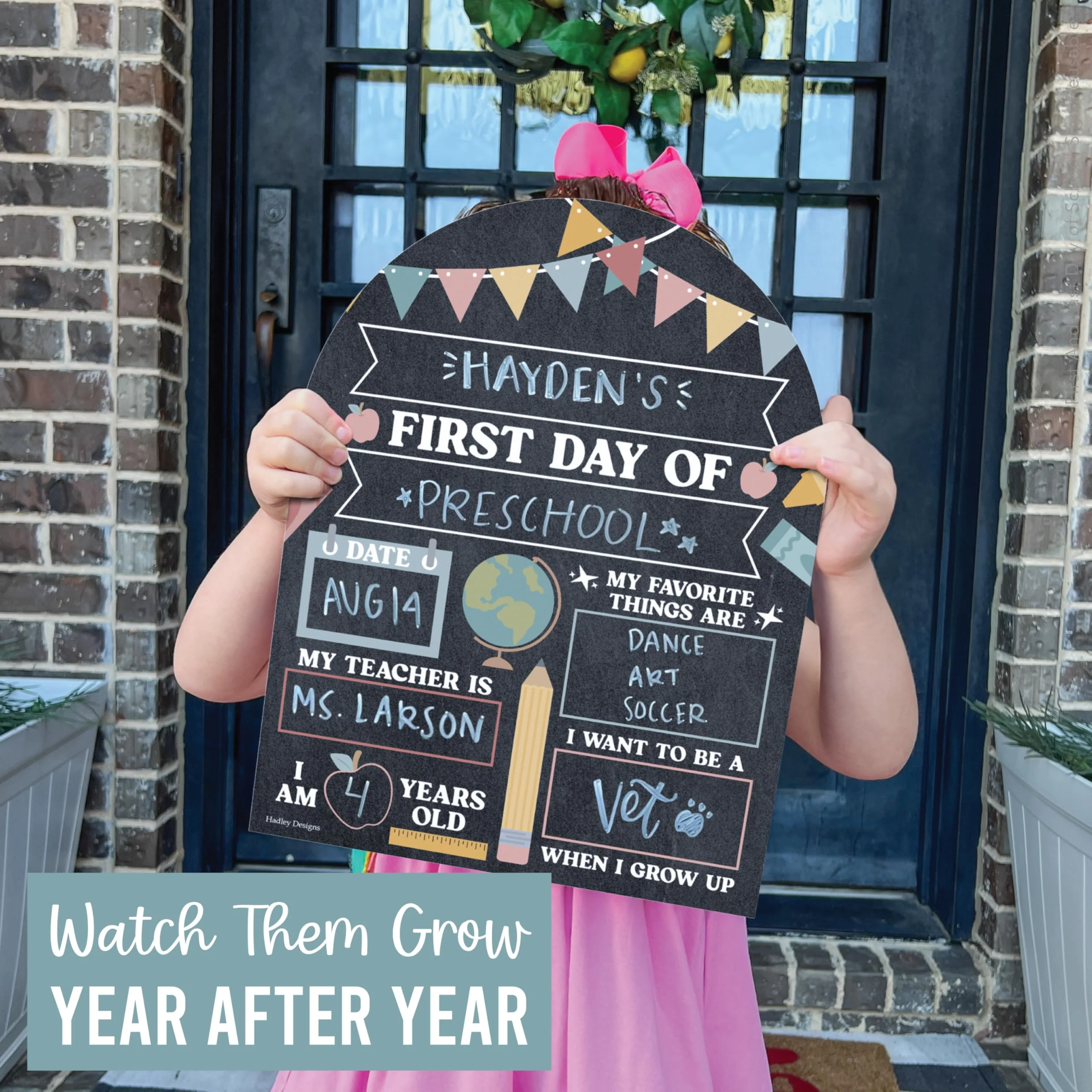 My Last Day of School Sign with Markers -11x14 Back to School Signs First and Last Day, Kindergarten Chalkboard Signs, Pre K Sign Board, Preschool Board, Reusable Photo Prop for Kids - Image 8