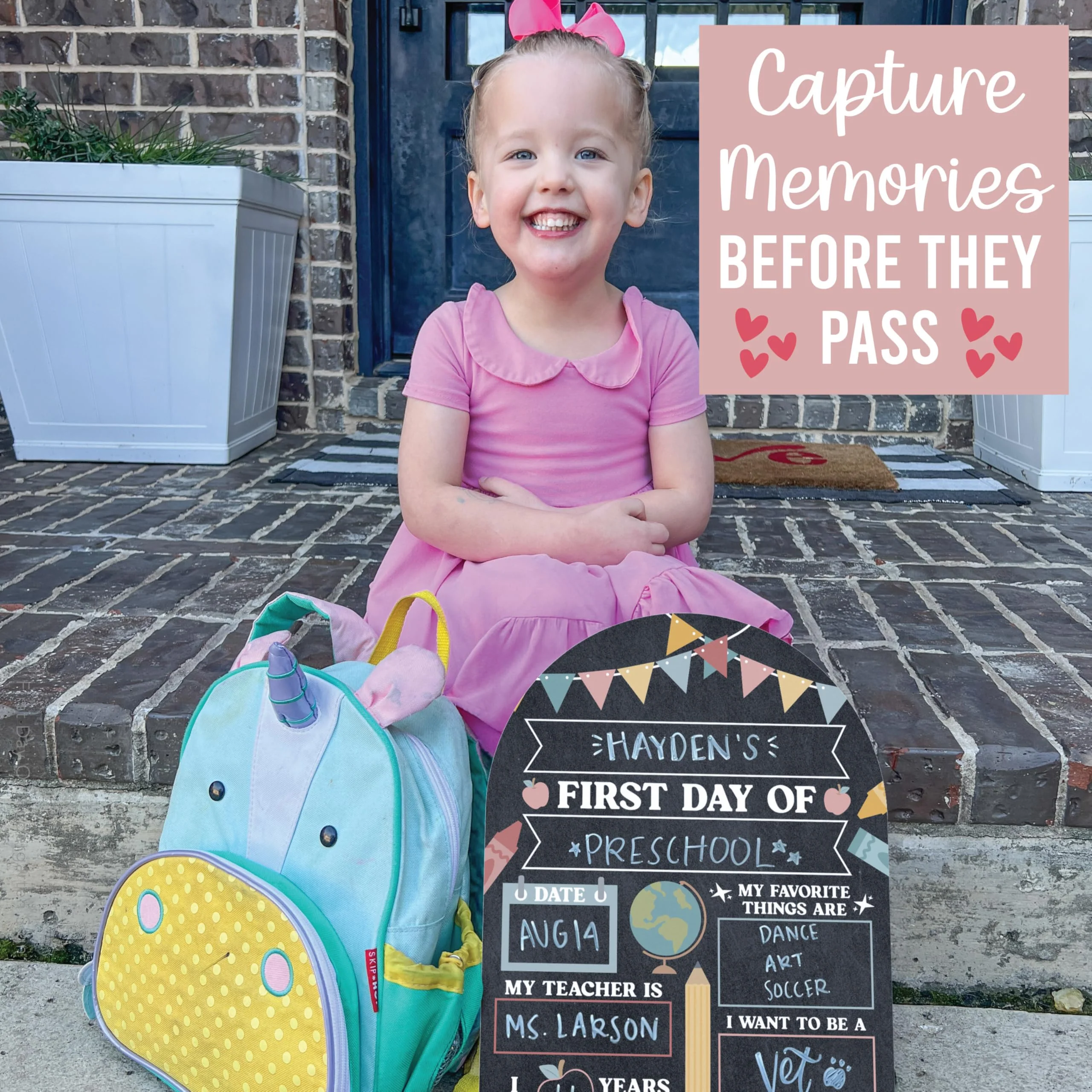 My Last Day of School Sign with Markers -11x14 Back to School Signs First and Last Day, Kindergarten Chalkboard Signs, Pre K Sign Board, Preschool Board, Reusable Photo Prop for Kids - Image 9