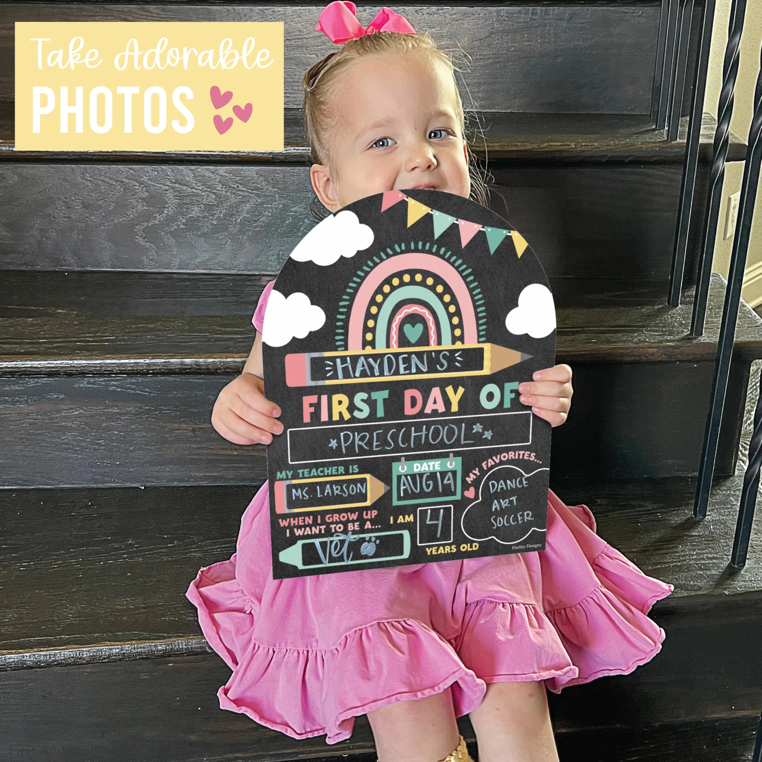 My Last Day of School Sign with Markers -11x14 Back to School Signs First and Last Day, Kindergarten Chalkboard Signs, Pre K Sign Board, Preschool Board, Reusable Photo Prop for Kids - Image 5